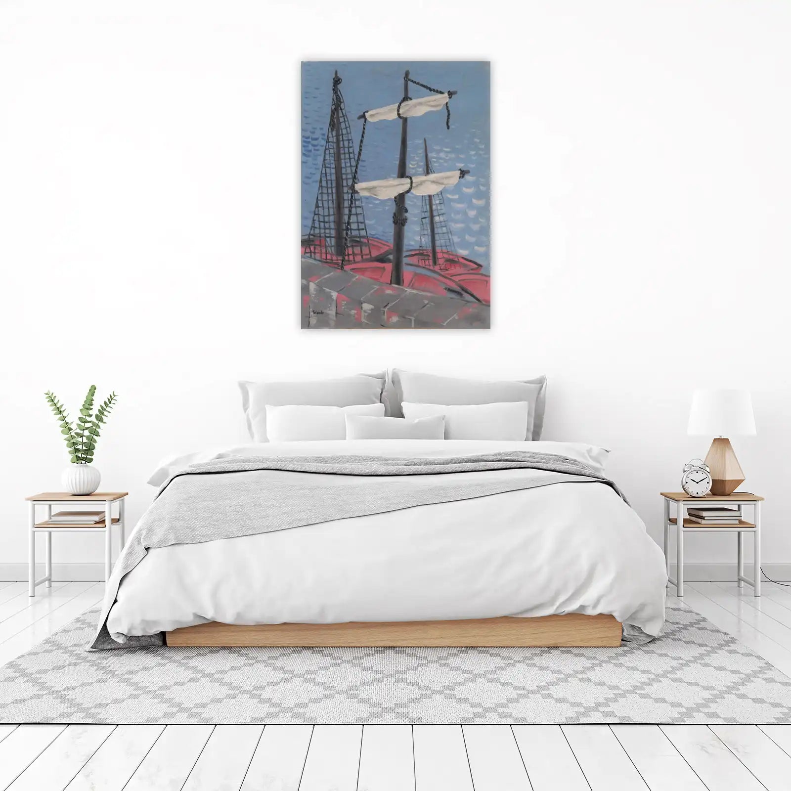 Vintage Sailboats Seascape Wall Art