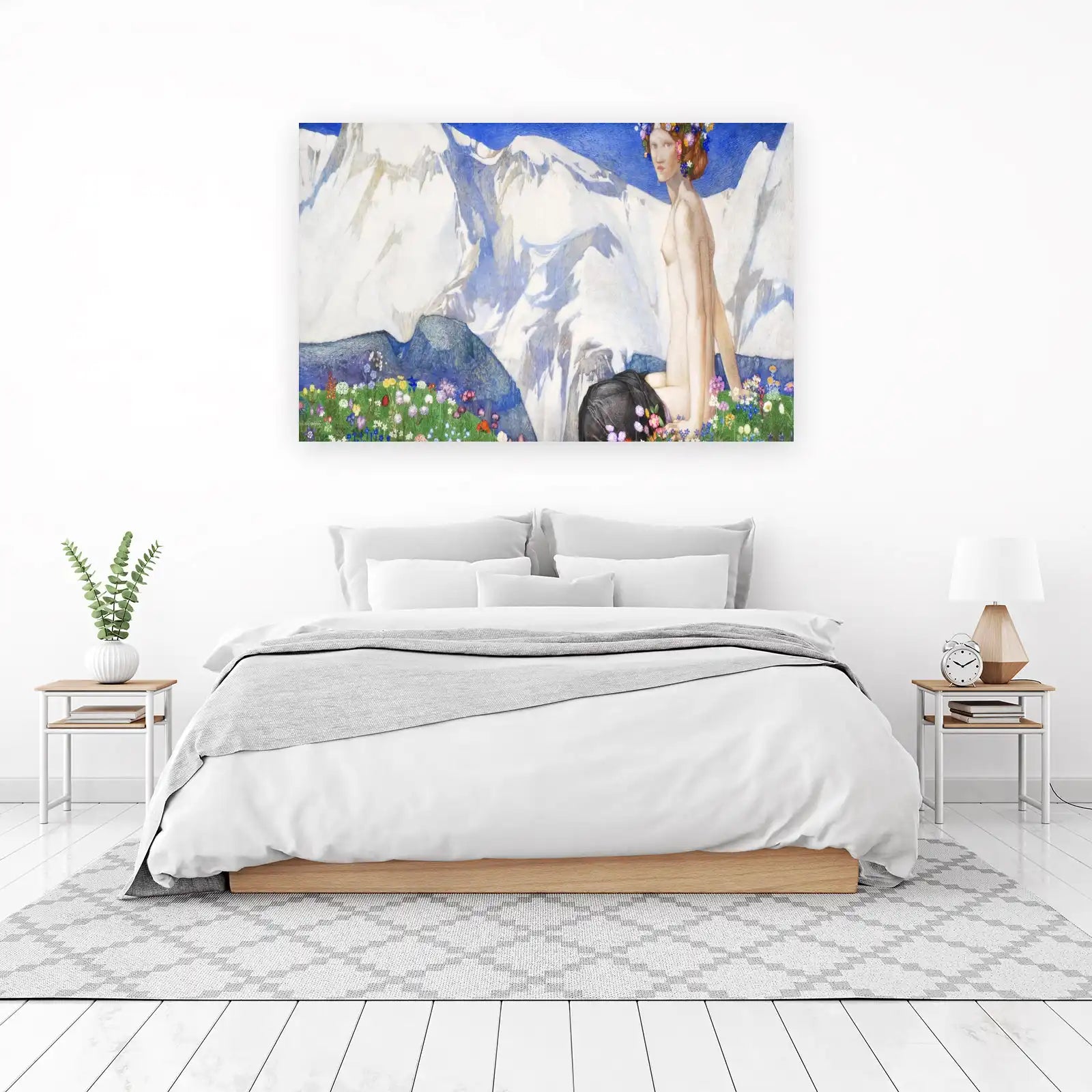 Alpine Bloom Goddess Serene Mountains Wall Art