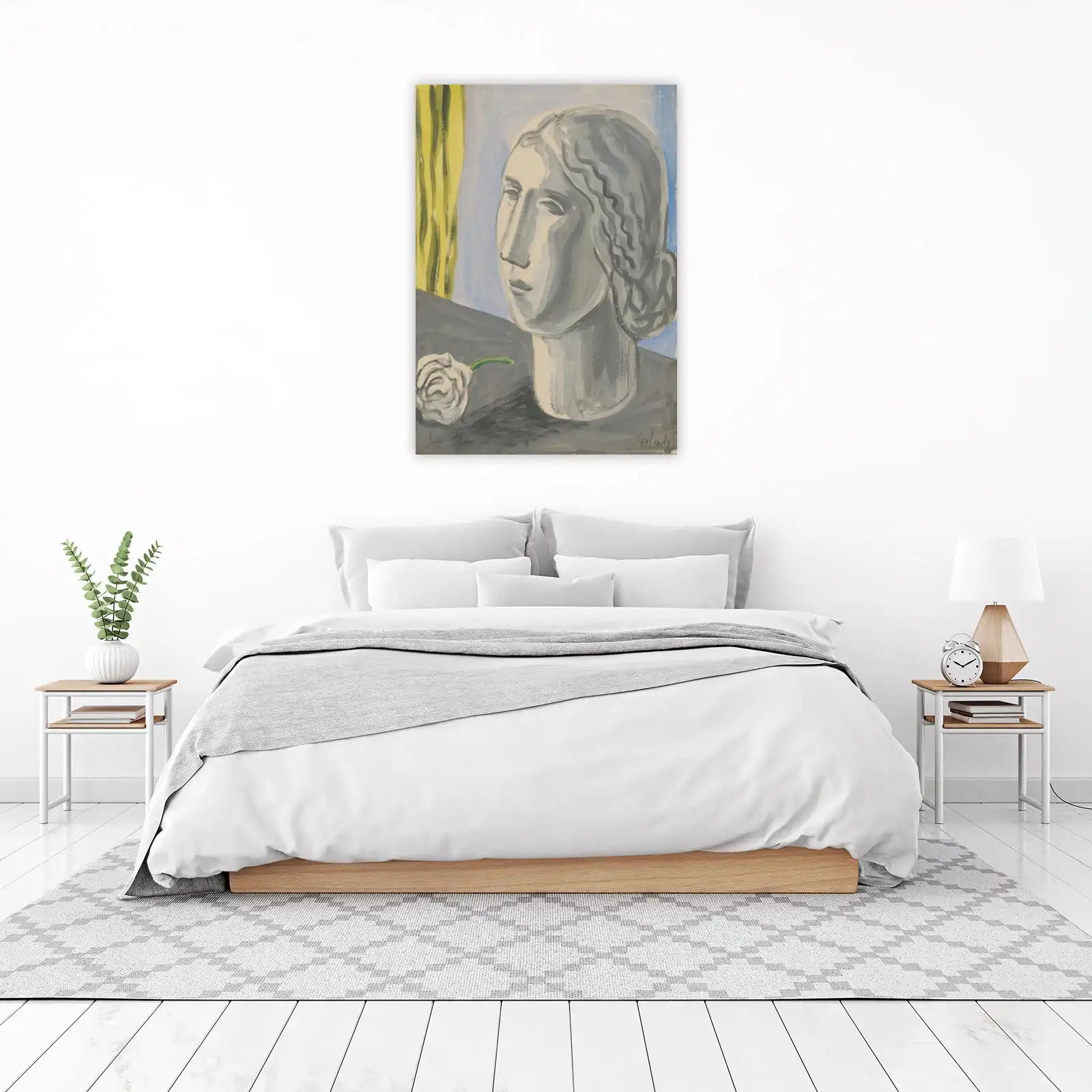 Timeless Sculpture & Rose Wall Art | Fine Art Decor
