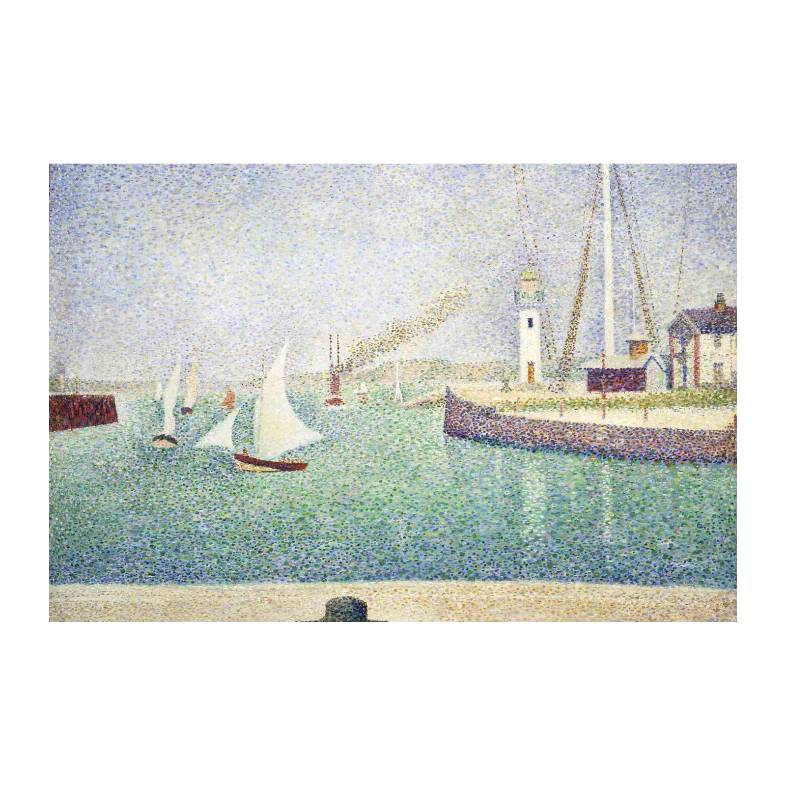 Seurat Harbor View Pointillism Wall Art