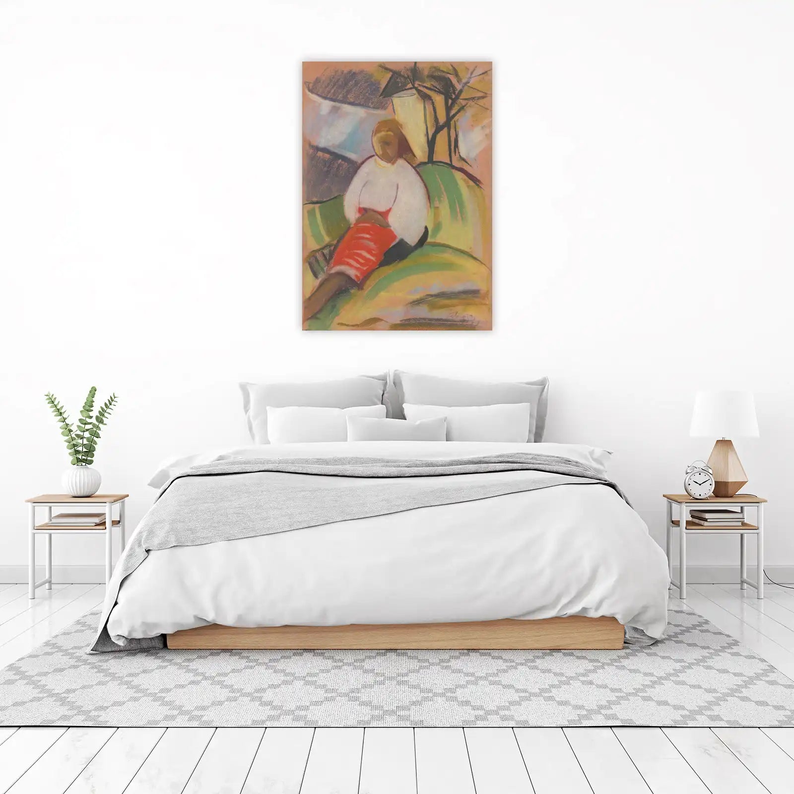Serene Figure in Warm Hues Wall Art