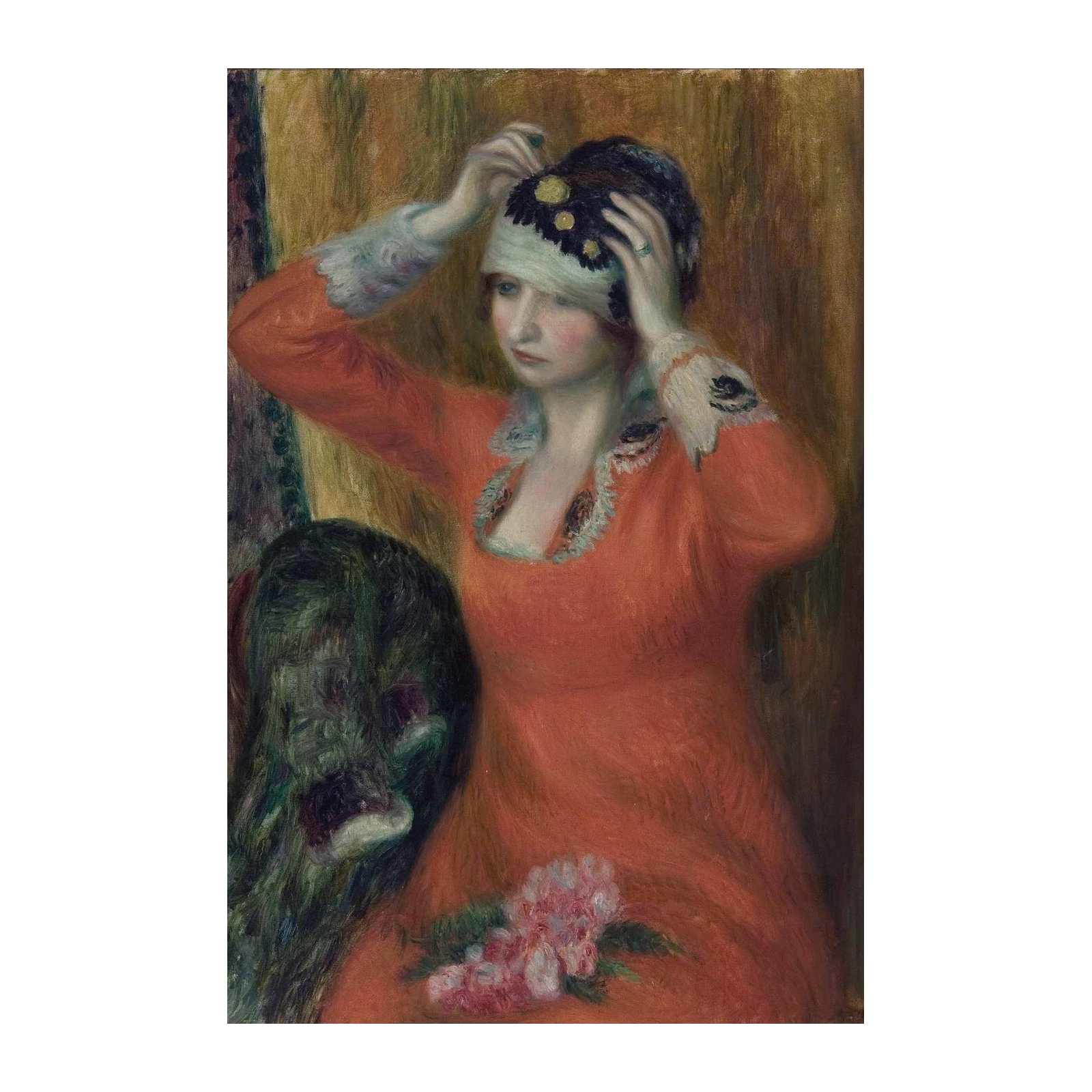 Elegant Woman with Hat Impressionist Wall Art