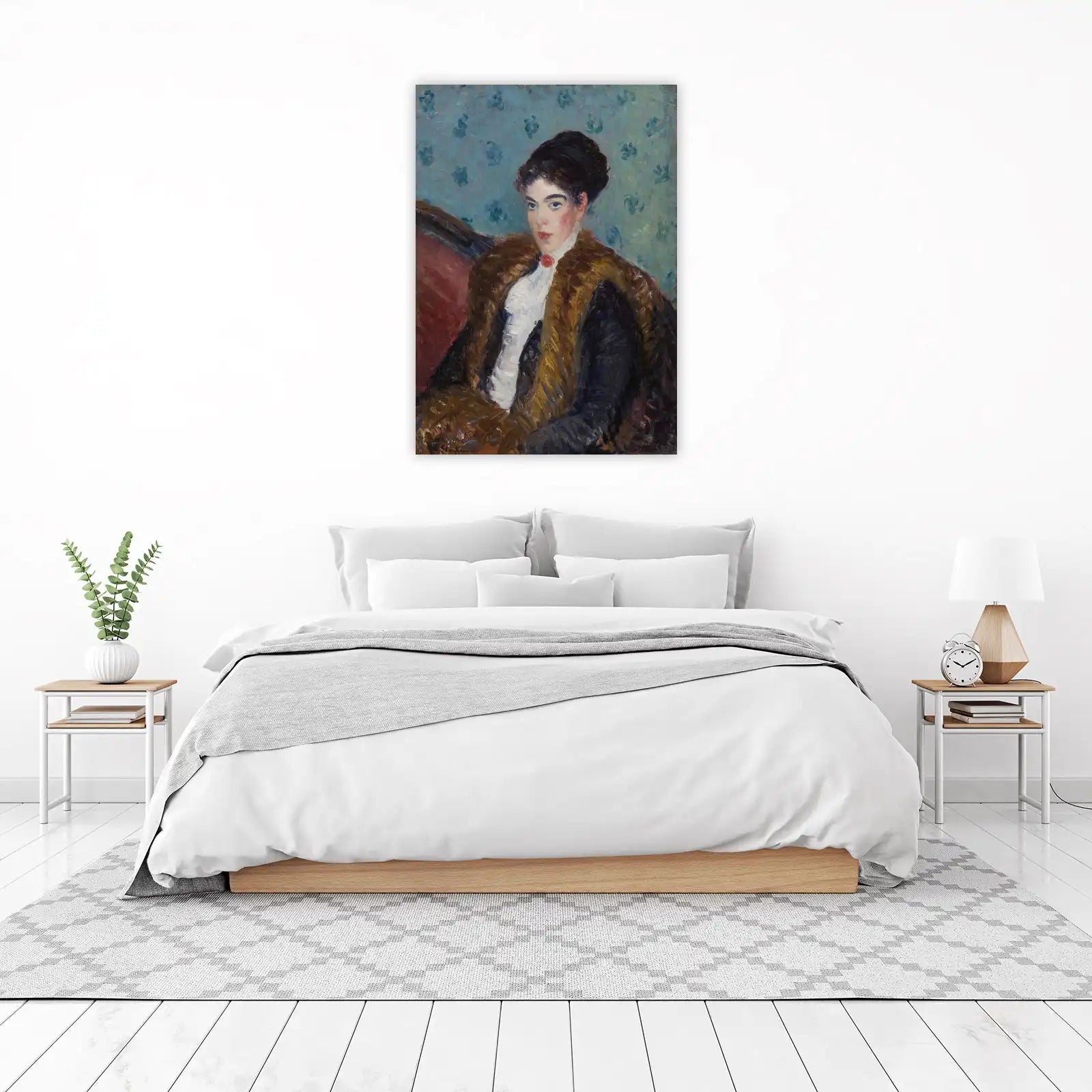 Elegant Woman with Fur Coat Wall Art