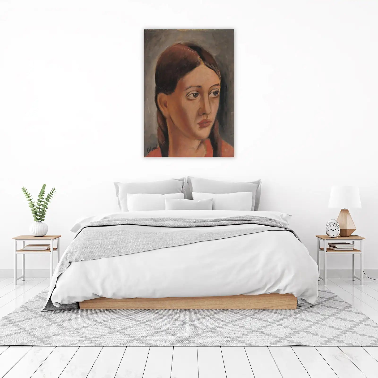 Expressive Portrait of a Young Woman Wall Art