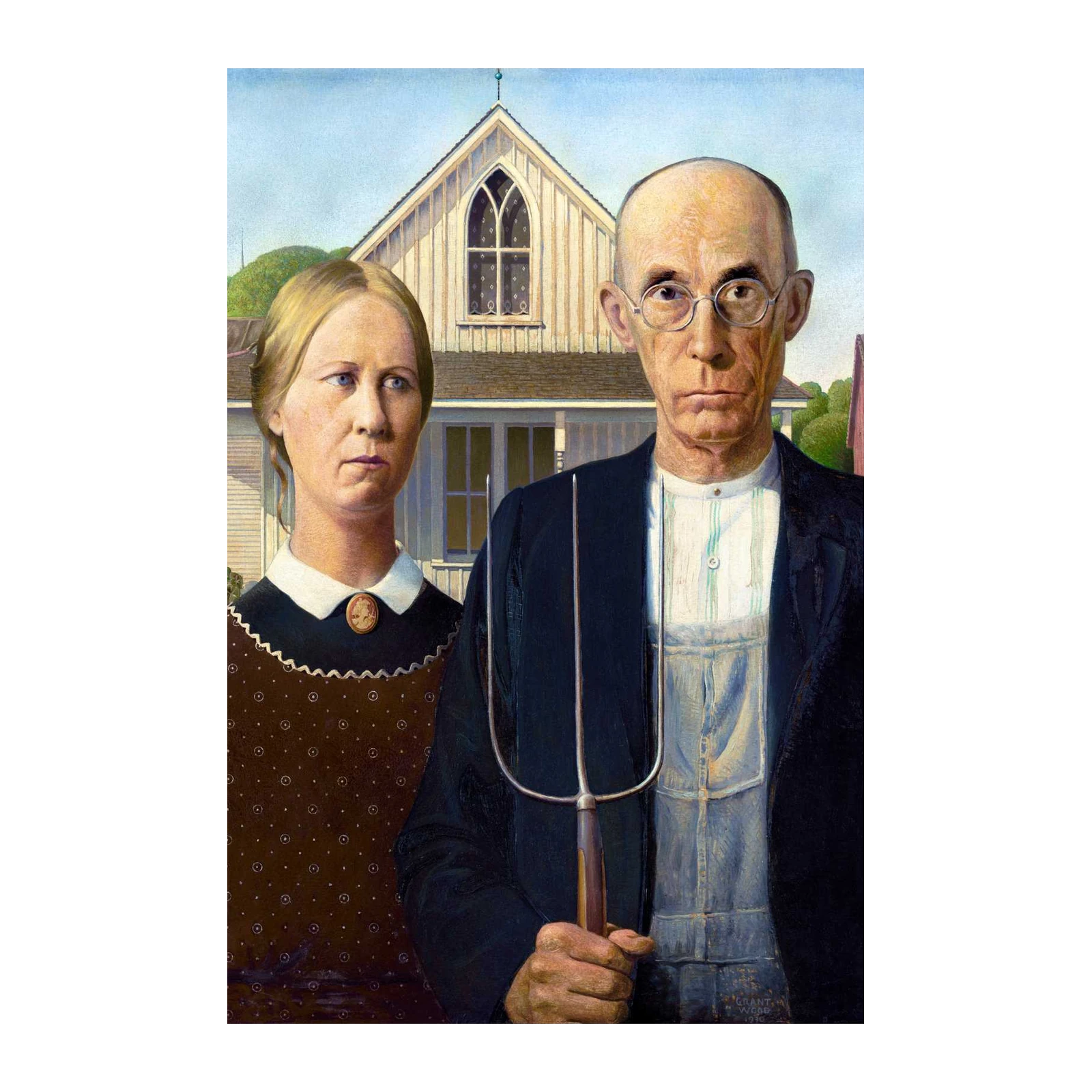 American Gothic Farmers Pitchfork Wall Art