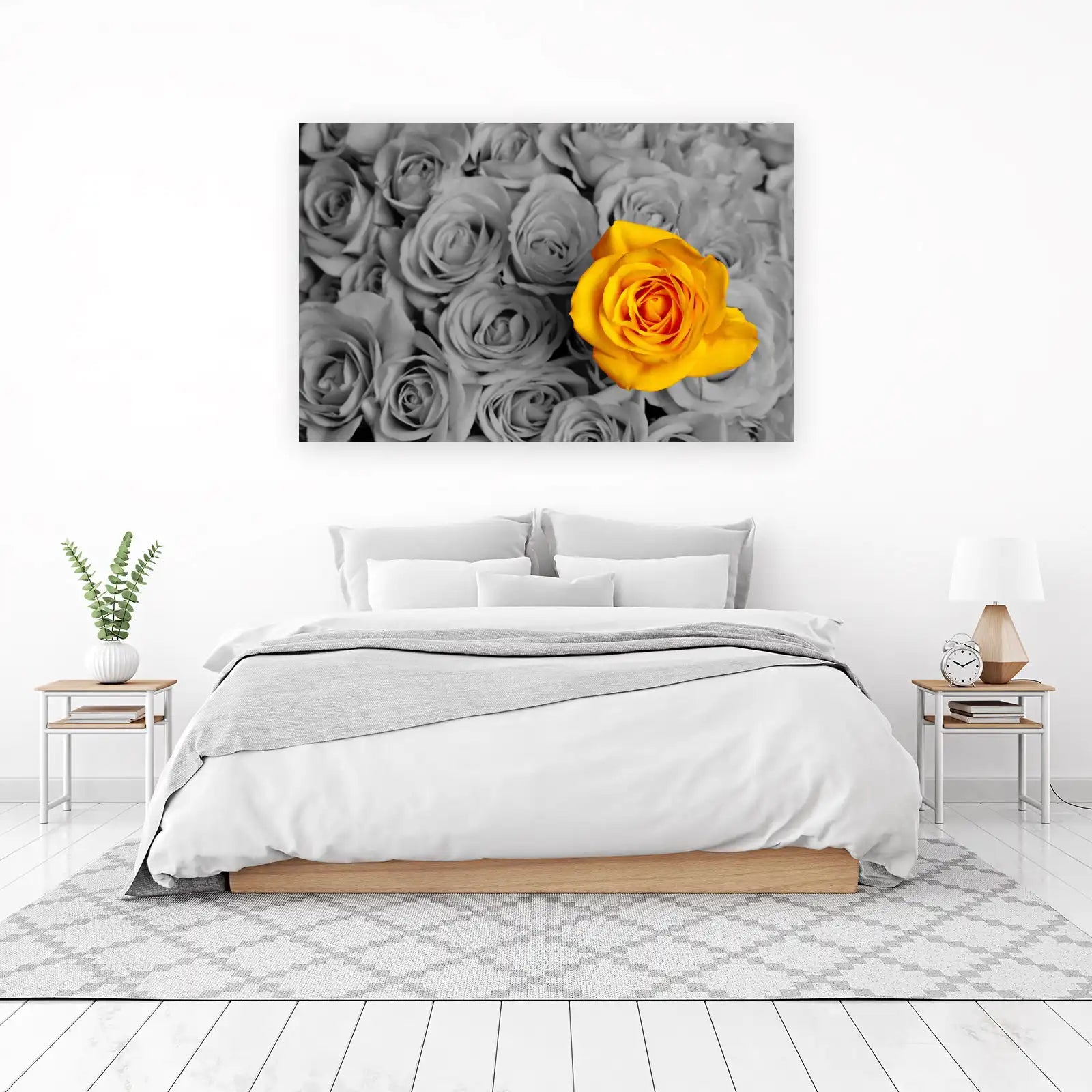 Vibrant Yellow Rose Pop Art Wall Art