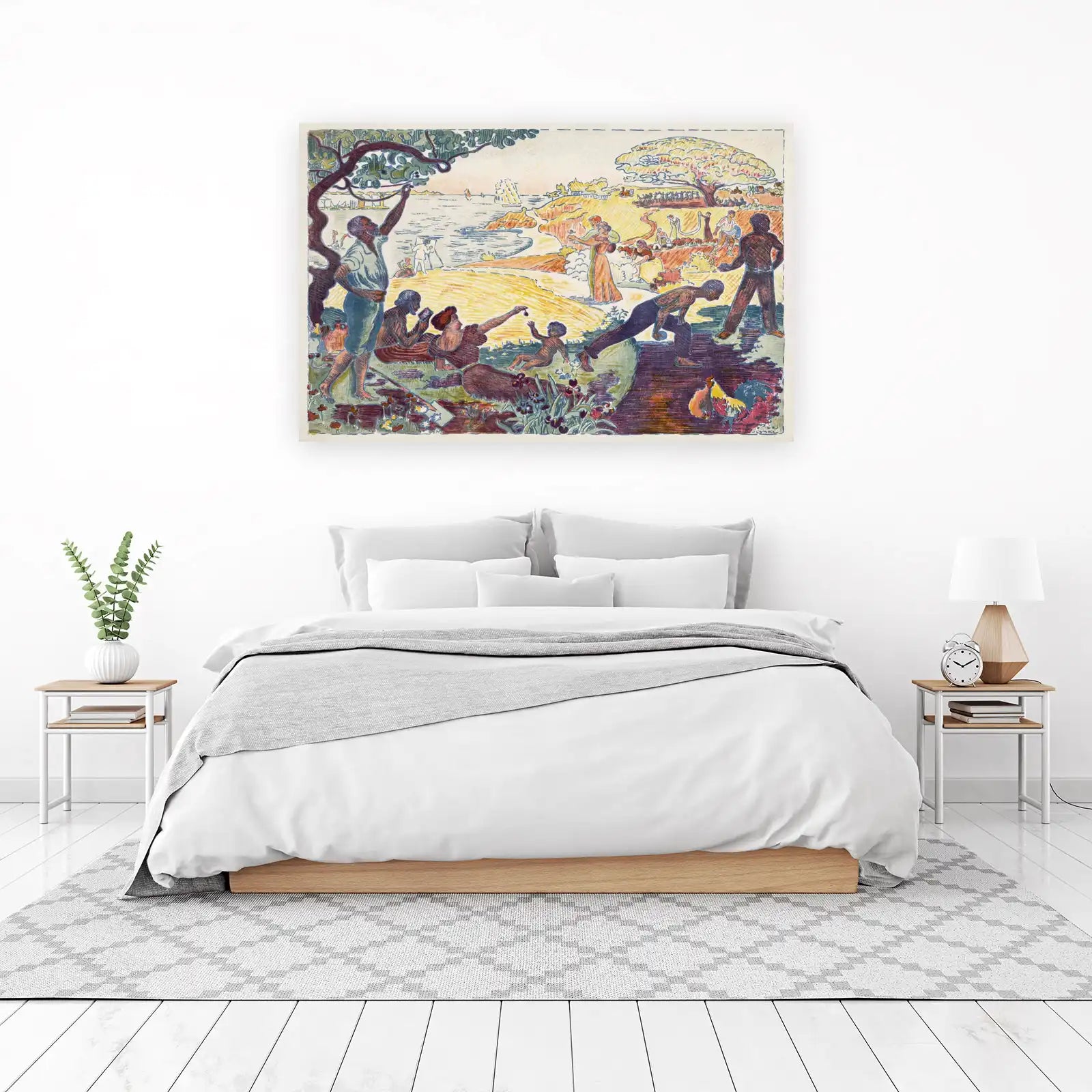 Vibrant Landscape People Art Wall Art