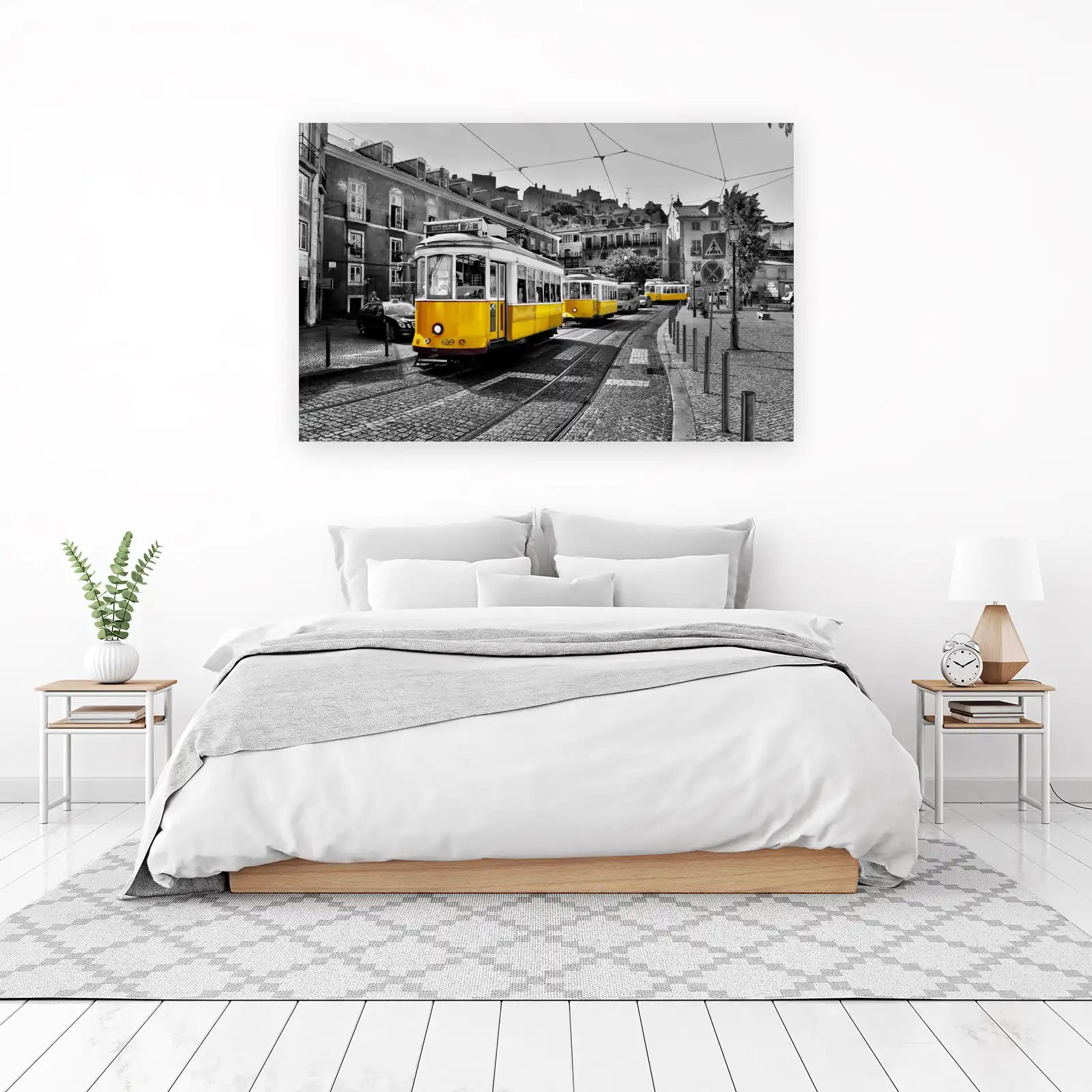 Iconic Yellow Trams of Lisbon Wall Art
