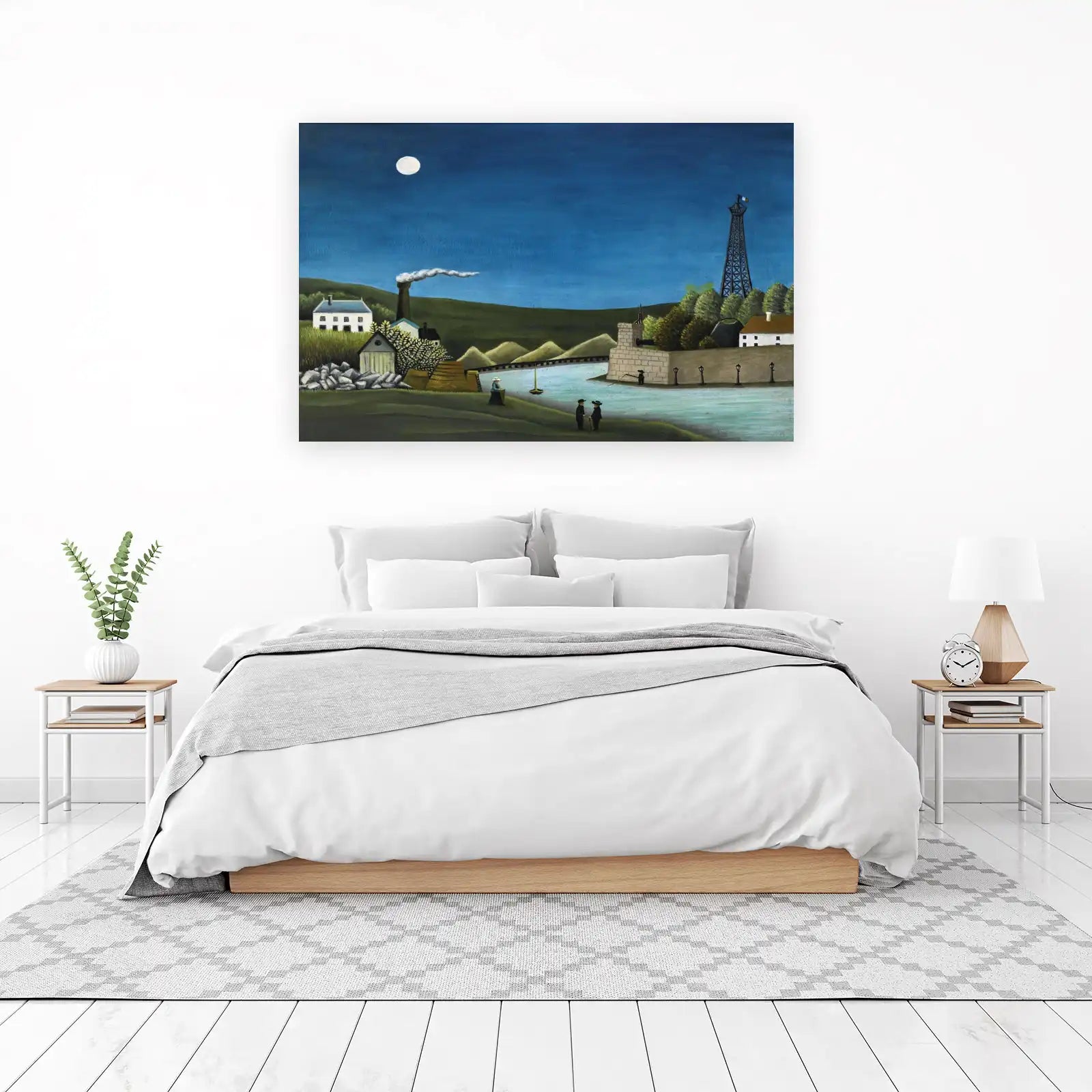 Enigmatic Moonlit River Scene Wall Art