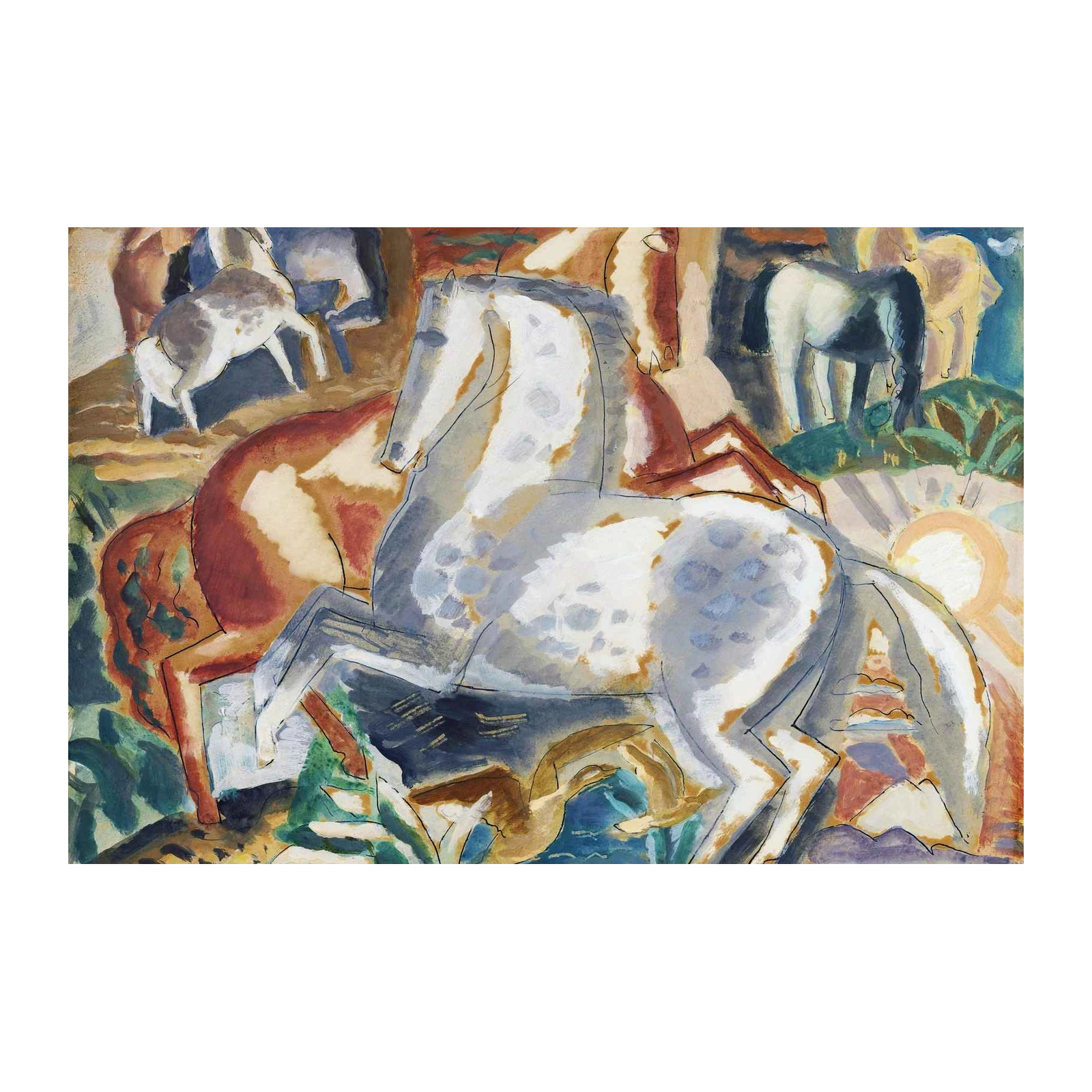 Majestic Horses Expressive Movement Wall Art