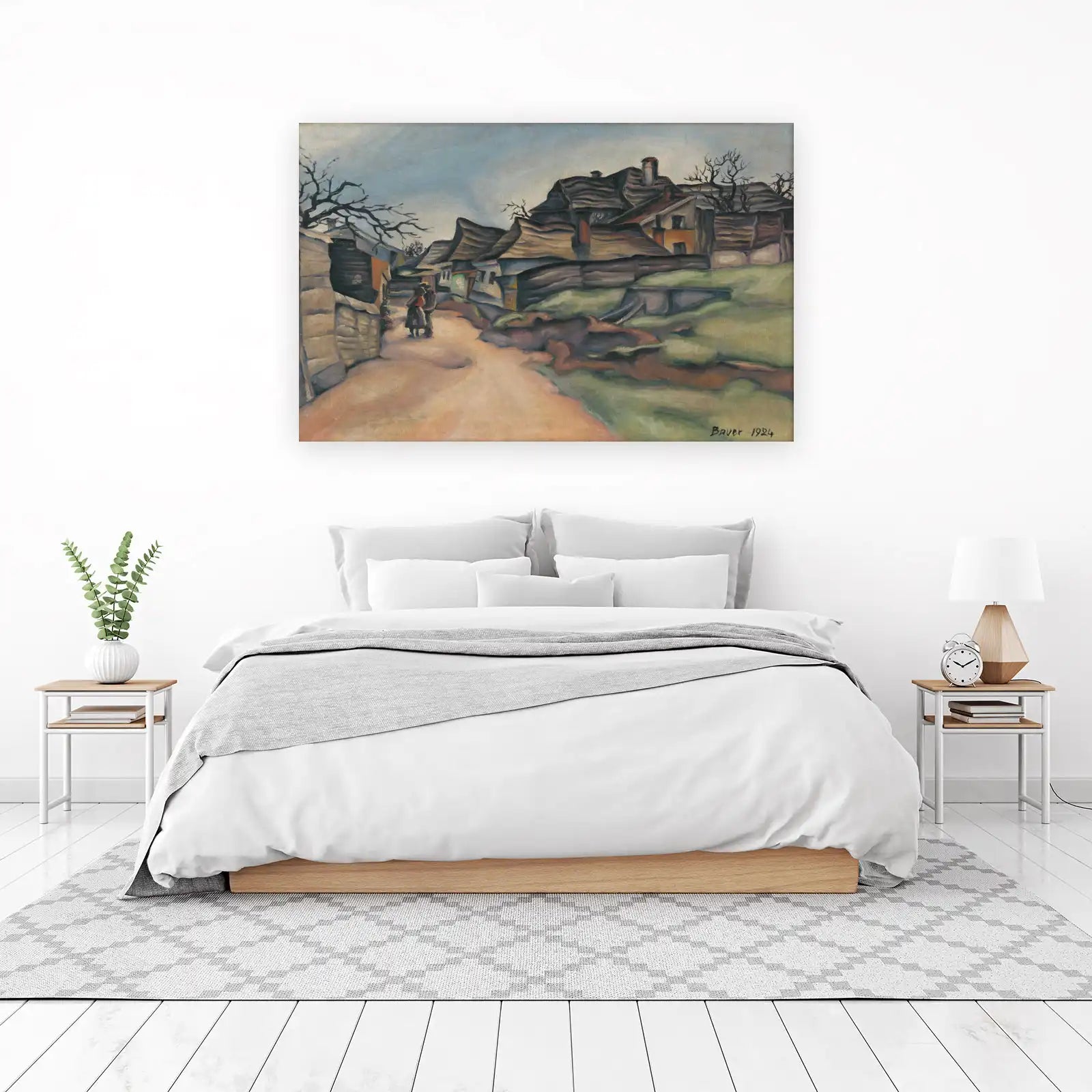 Vintage Village Scene Wall Art