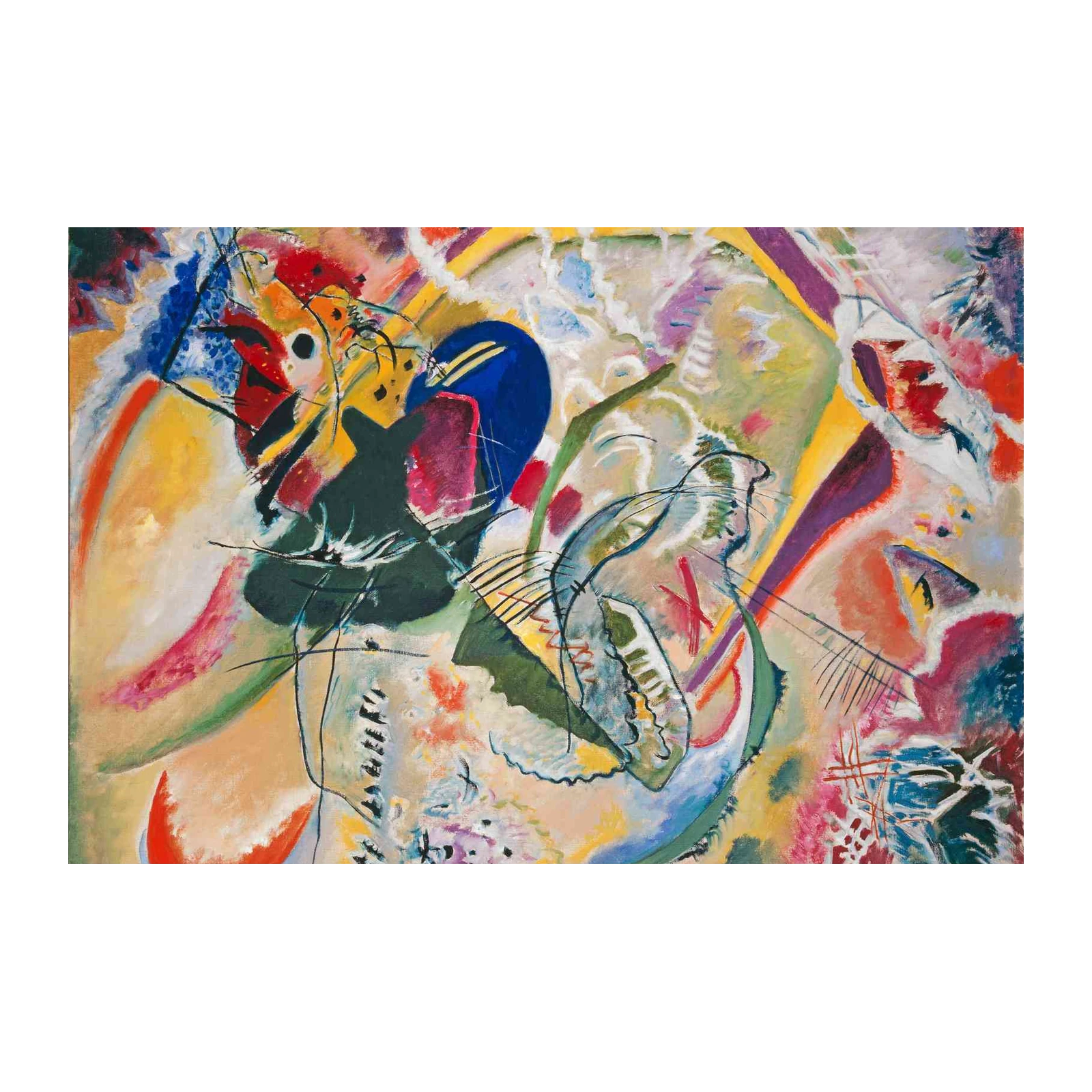 Abstract Symphony Yellow Blue Red Wall Art