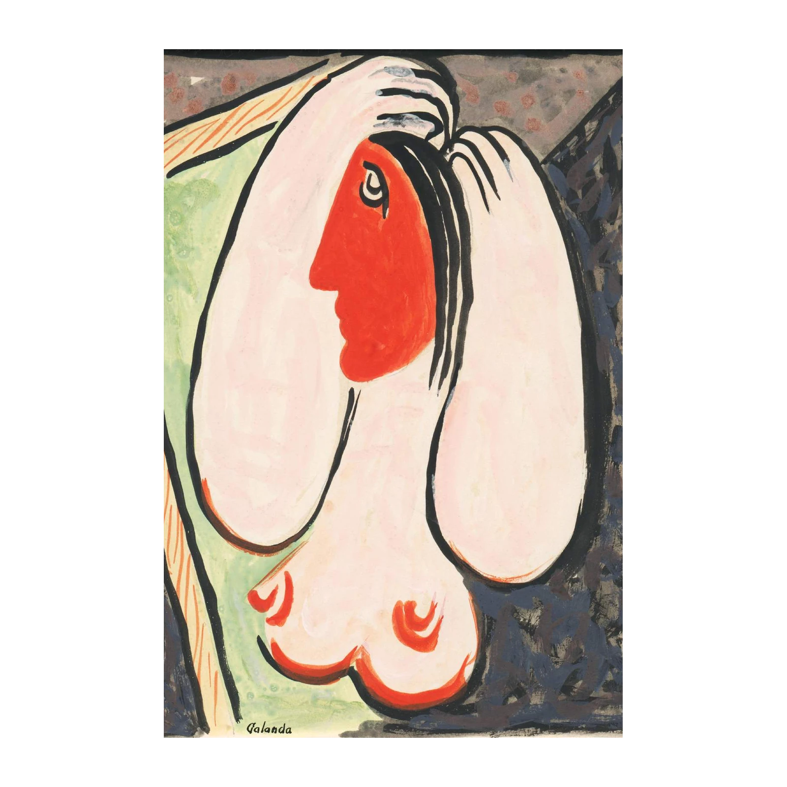Vibrant Abstract Woman Portrait Wall Art