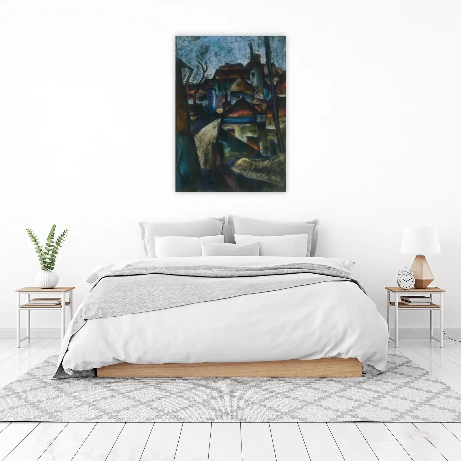 Enigmatic Urban Landscape Expressionist Wall Art