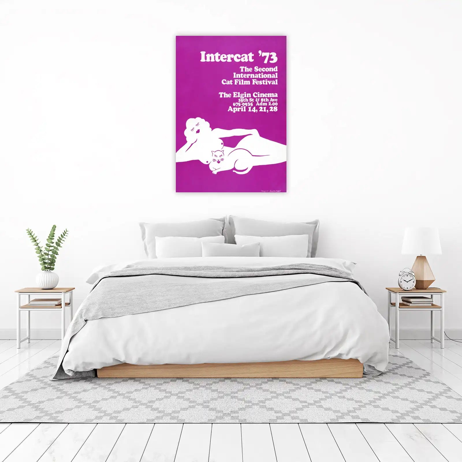 Retro Cat Lover Duo Poster Wall Art