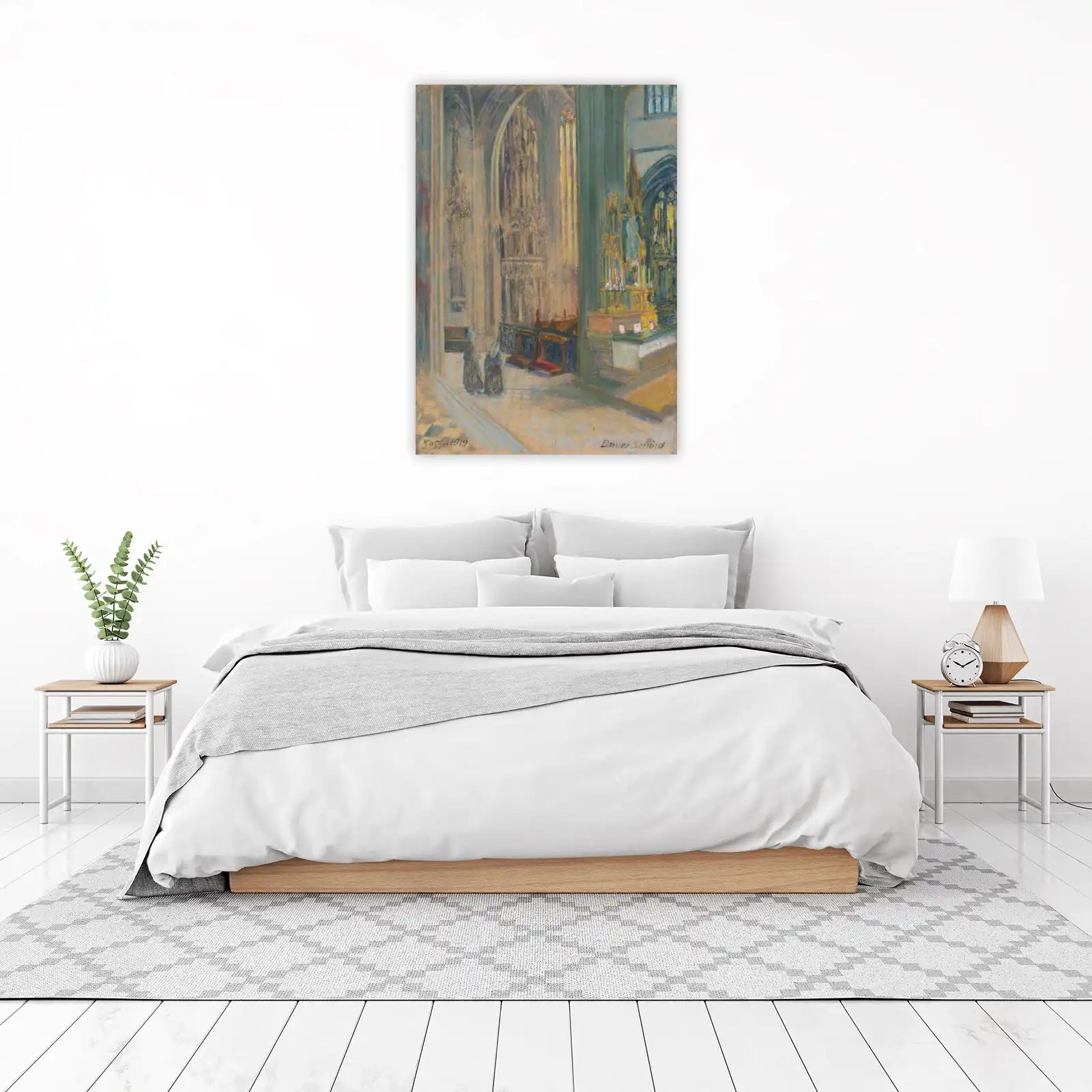 Serene Cathedral Interior 1919 Wall Art