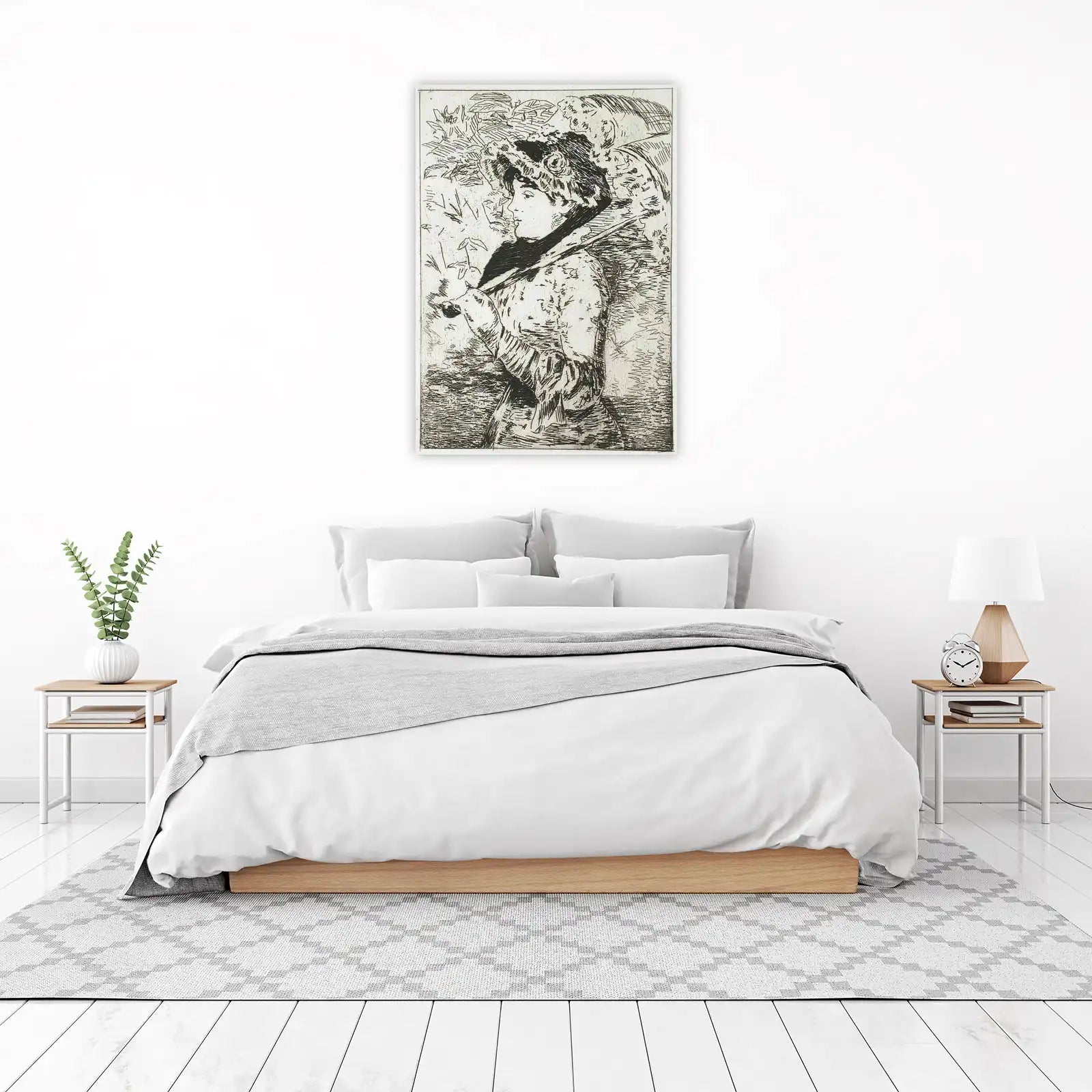 Elegant Woman with Umbrella Wall Art