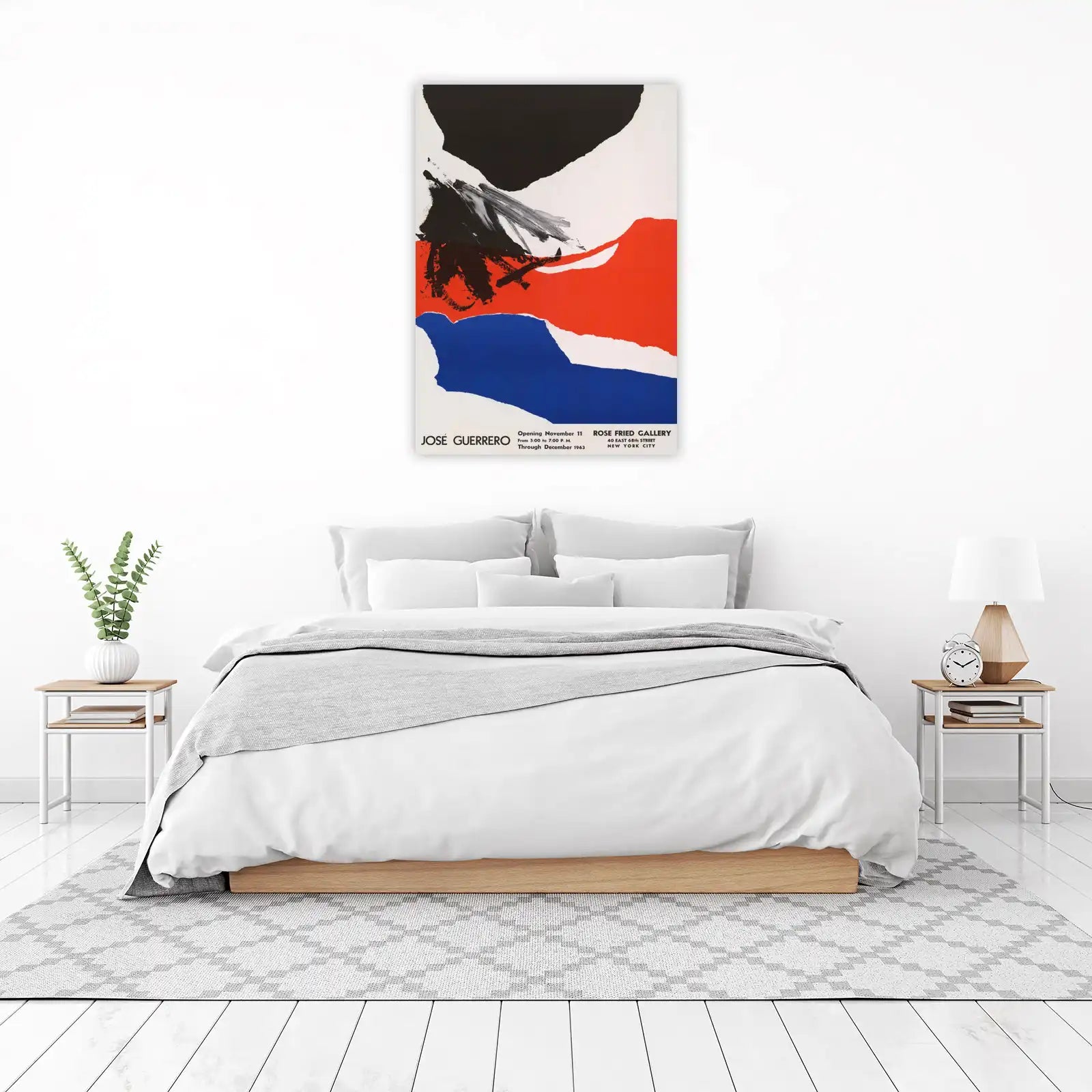 Abstract Geometric Red Blue Black Wall Art
