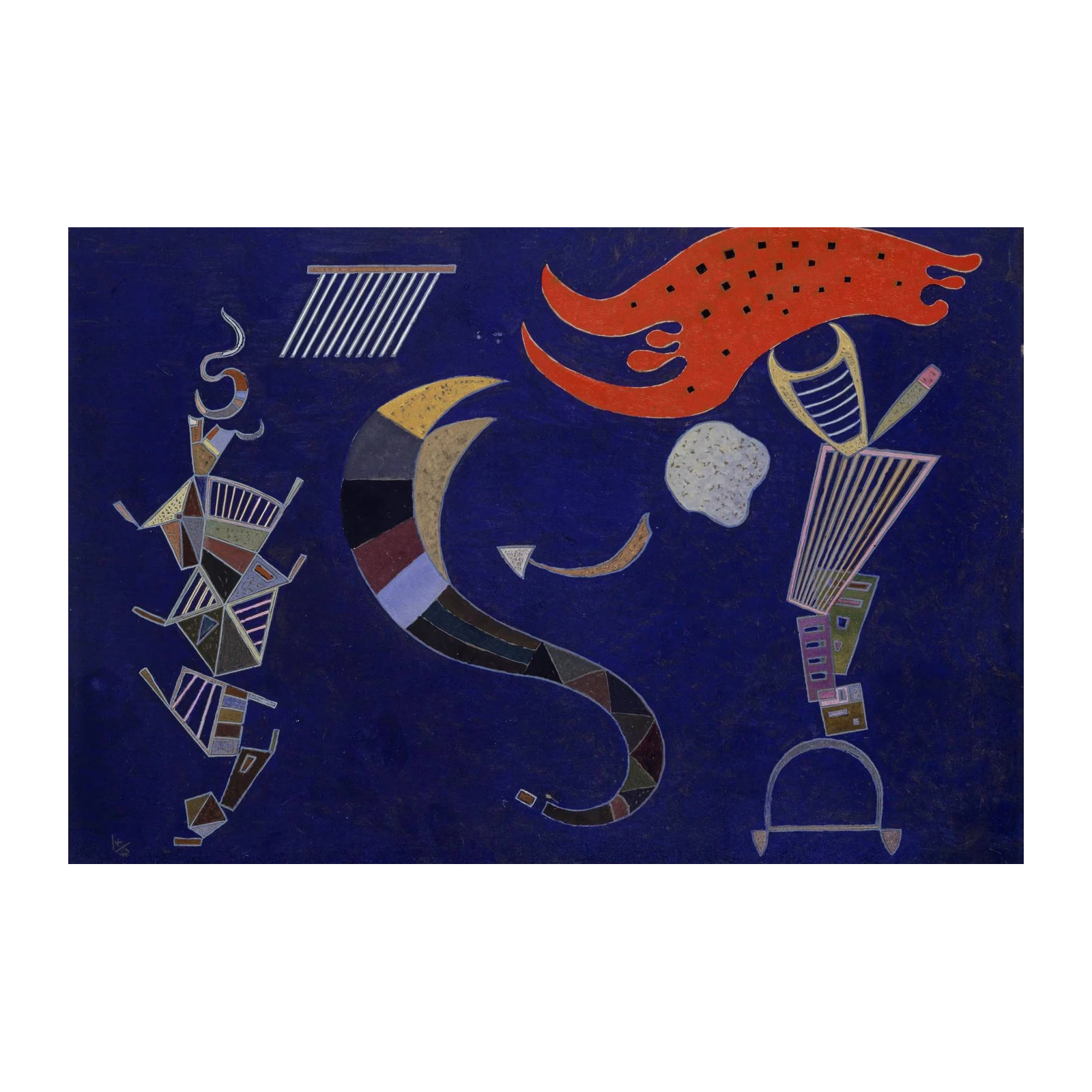 Abstract Blue Movement Wall Art