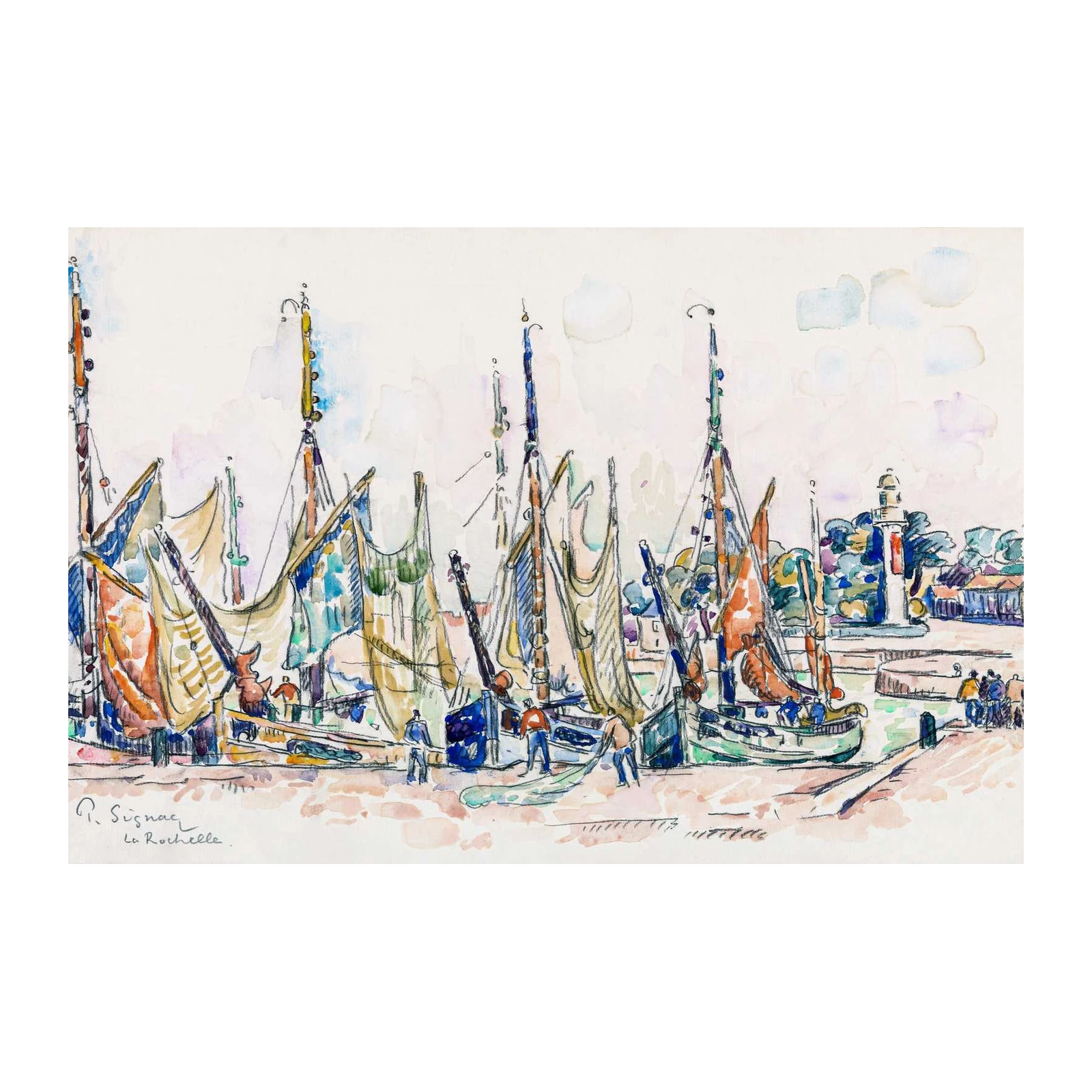 Vibrant Harbor Boats Le Rochelle Wall Art