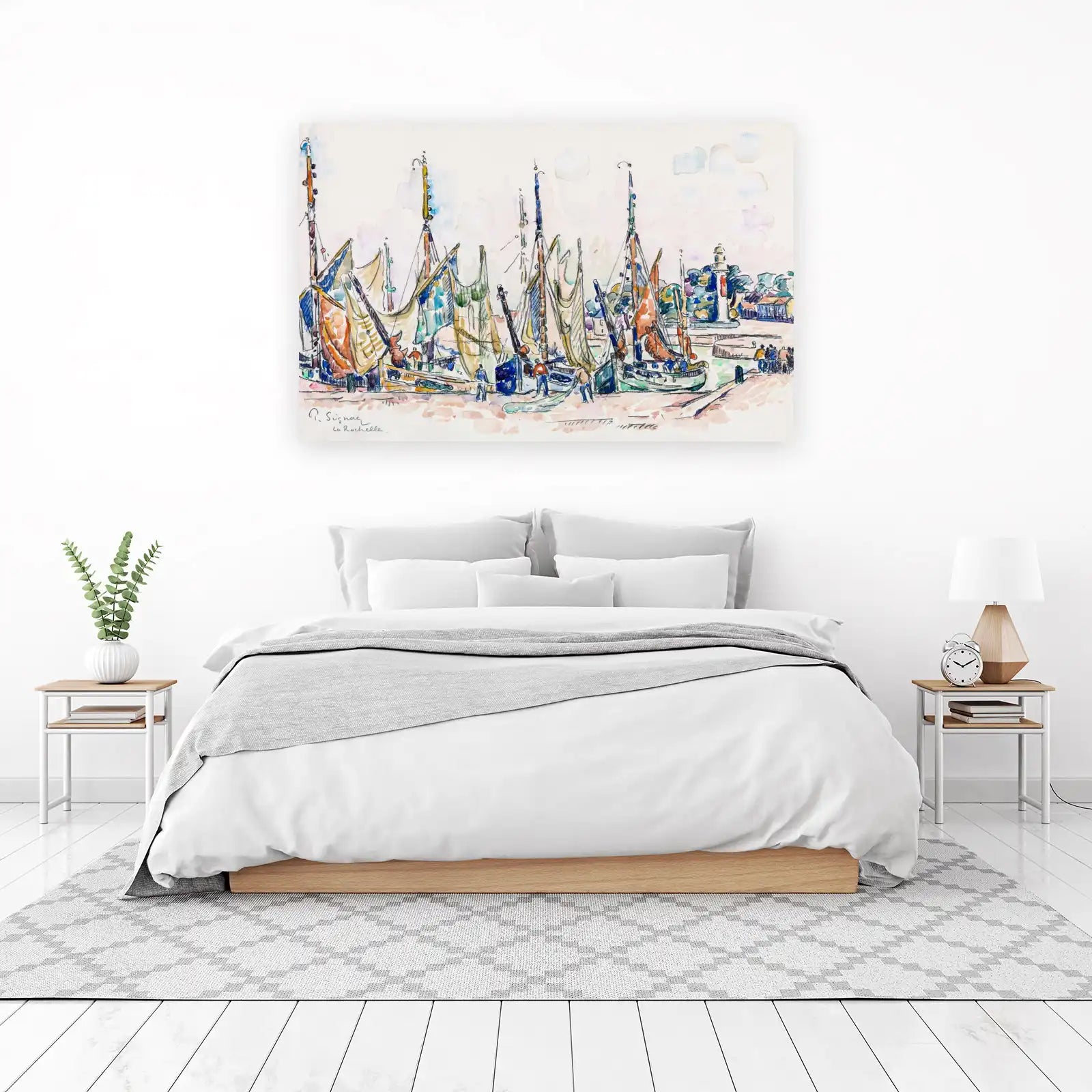 Vibrant Harbor Boats Le Rochelle Wall Art