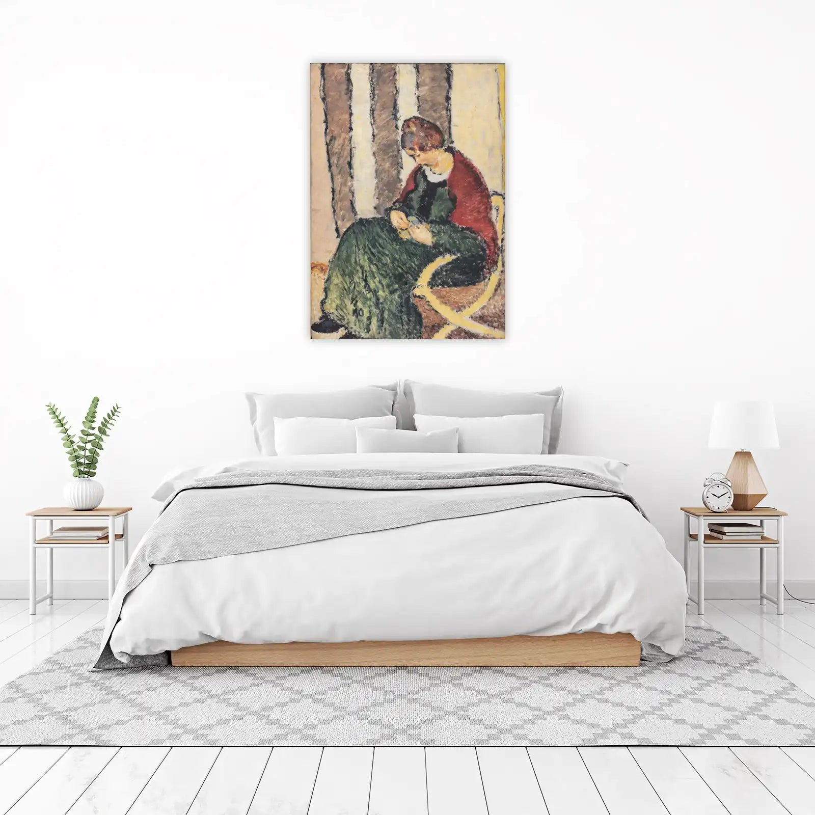Woman Sewing Bold Strokes Wall Art