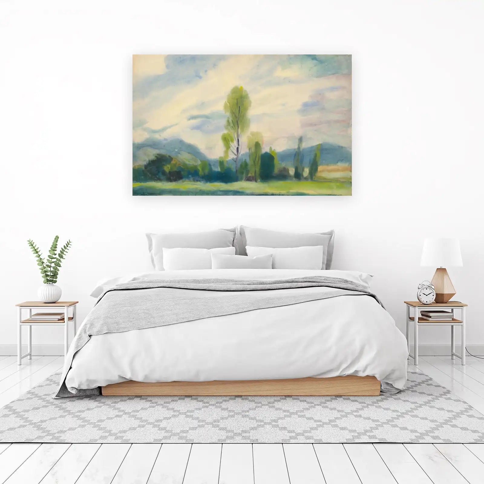 Serene Landscape Watercolor Wall Art