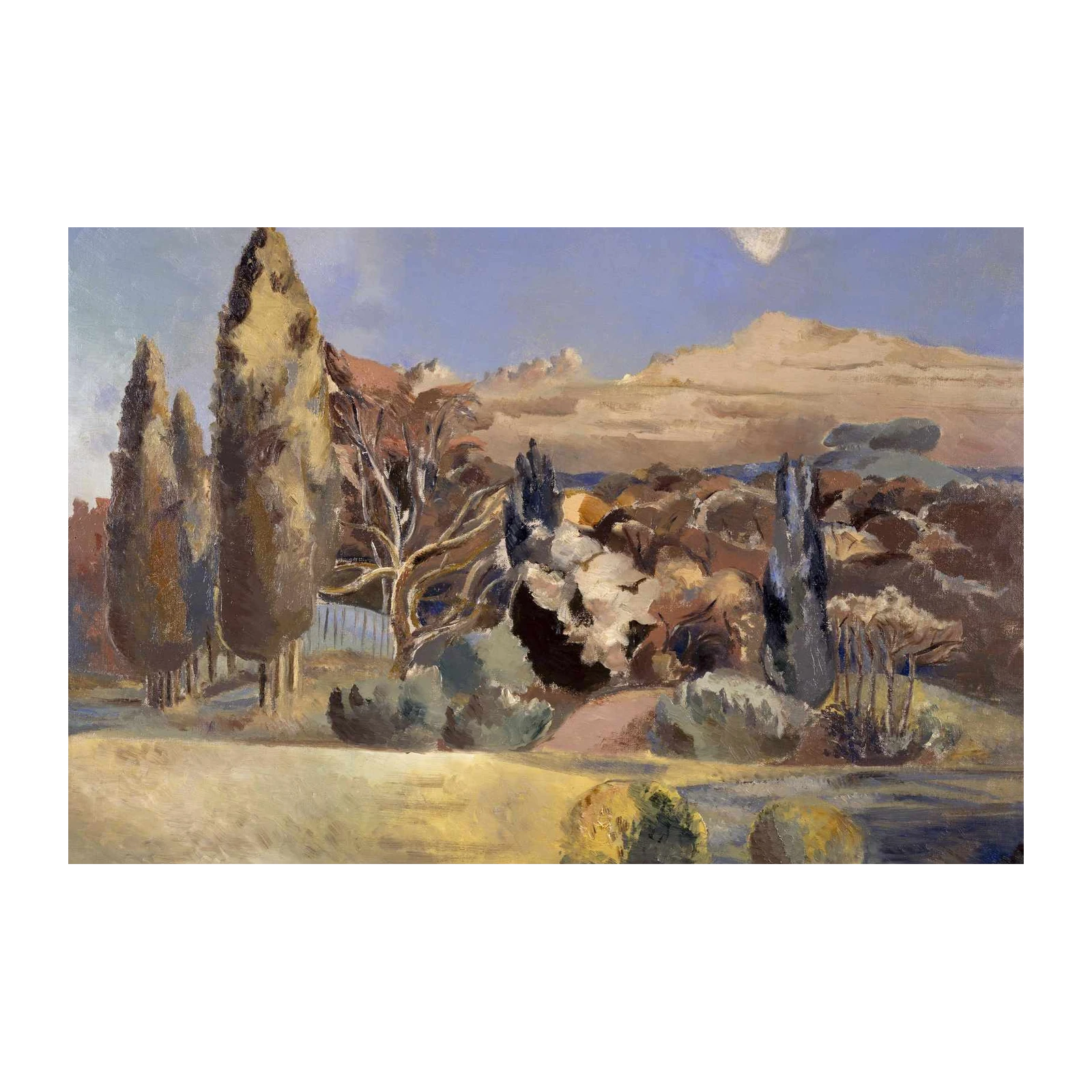 Serene Landscape with Moon Wall Art