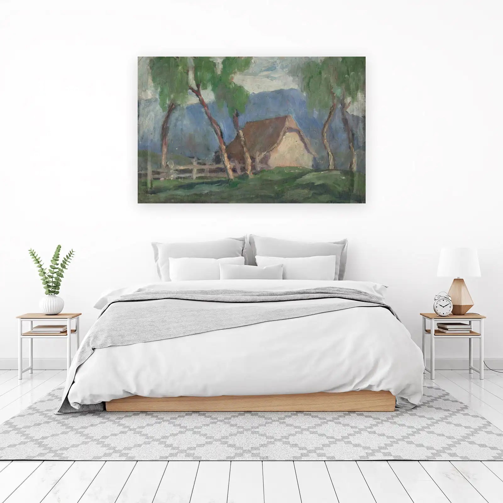 Serene Countryside Farmhouse Landscape Wall Art