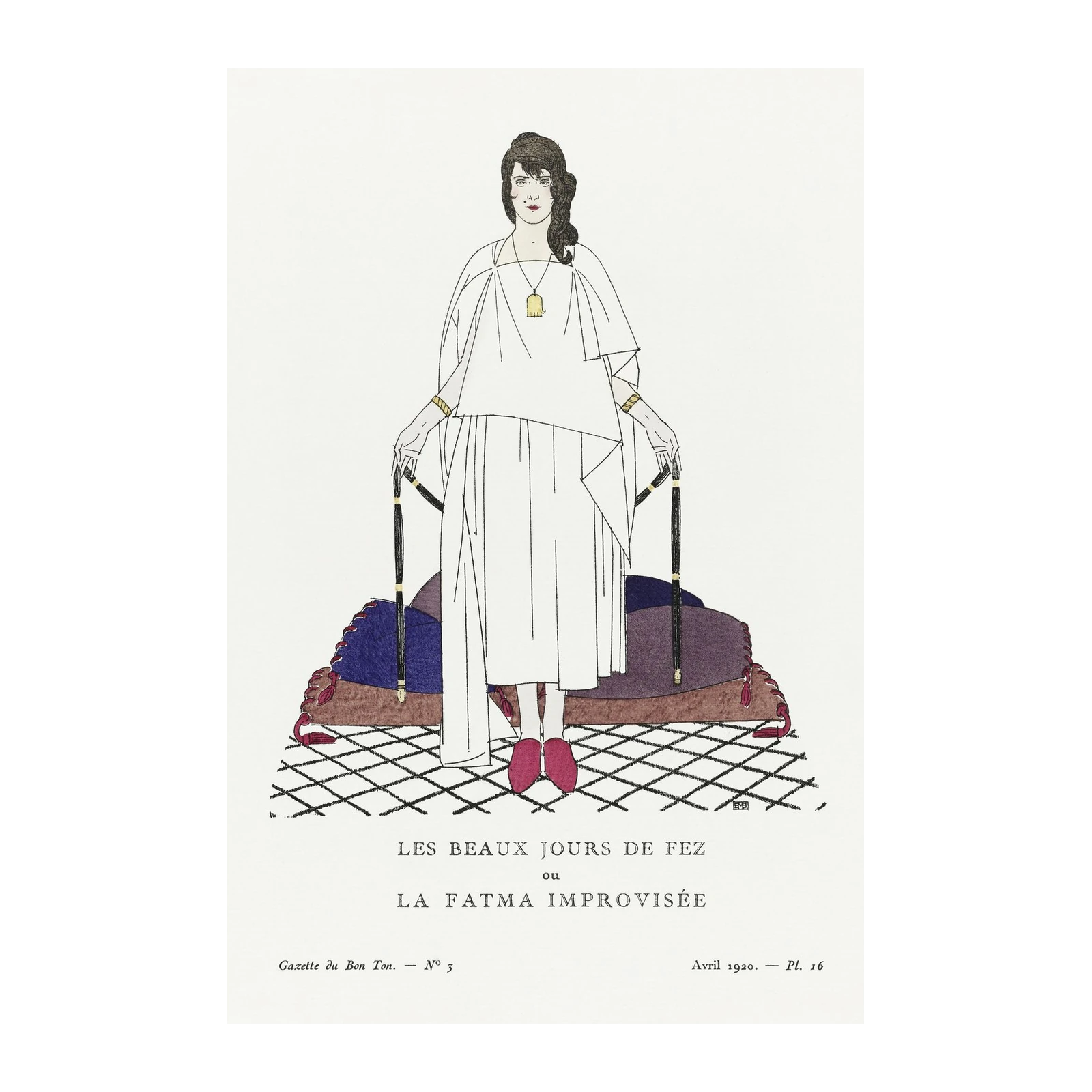 Vintage Fashion "Fatma Improvisée" Wall Art