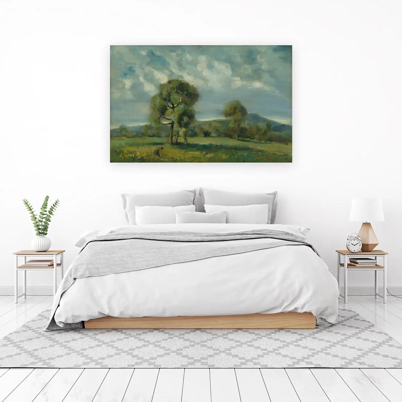 Tranquil Landscape Field & Trees Wall Art