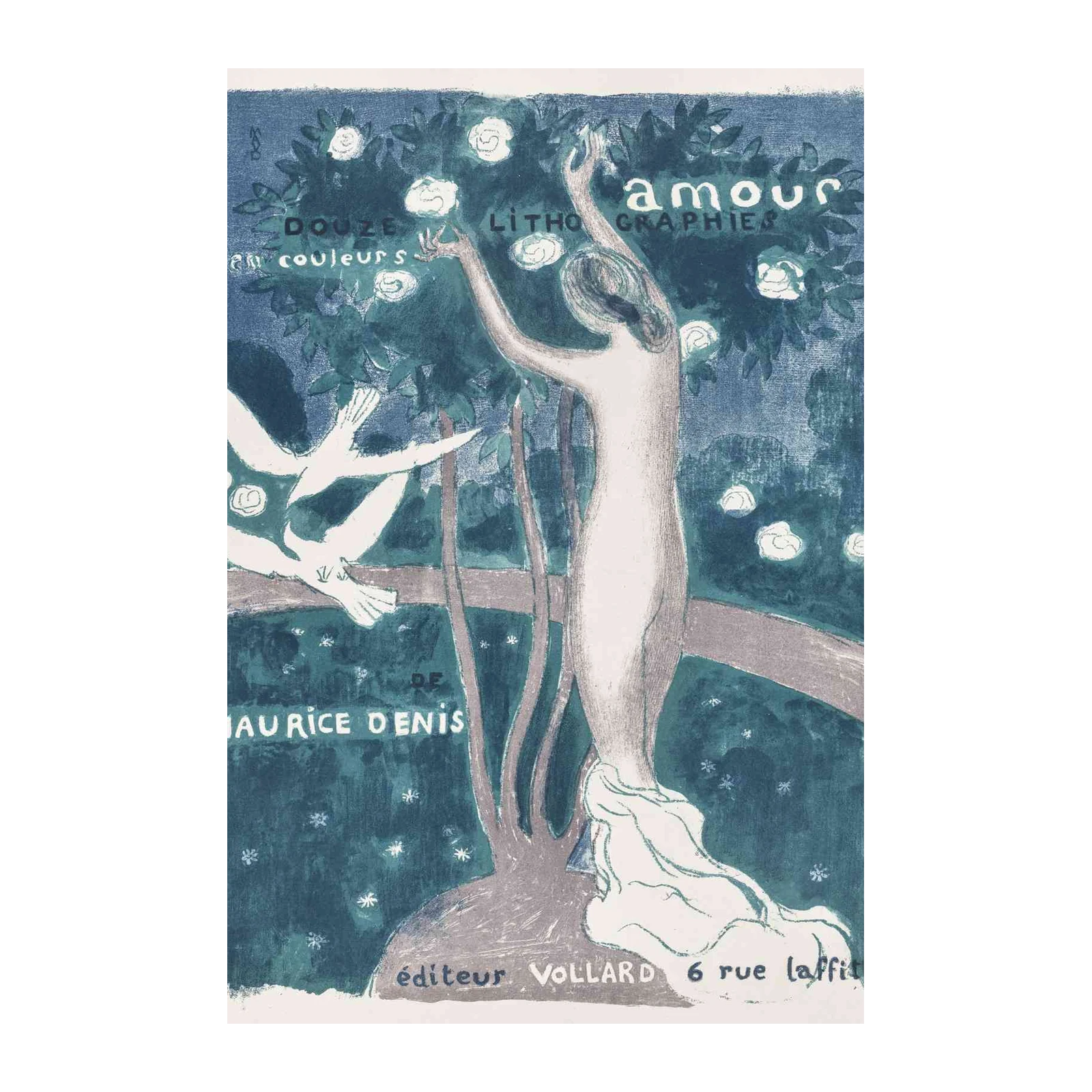 Art Nouveau Femme Amour Lithograph Wall Art