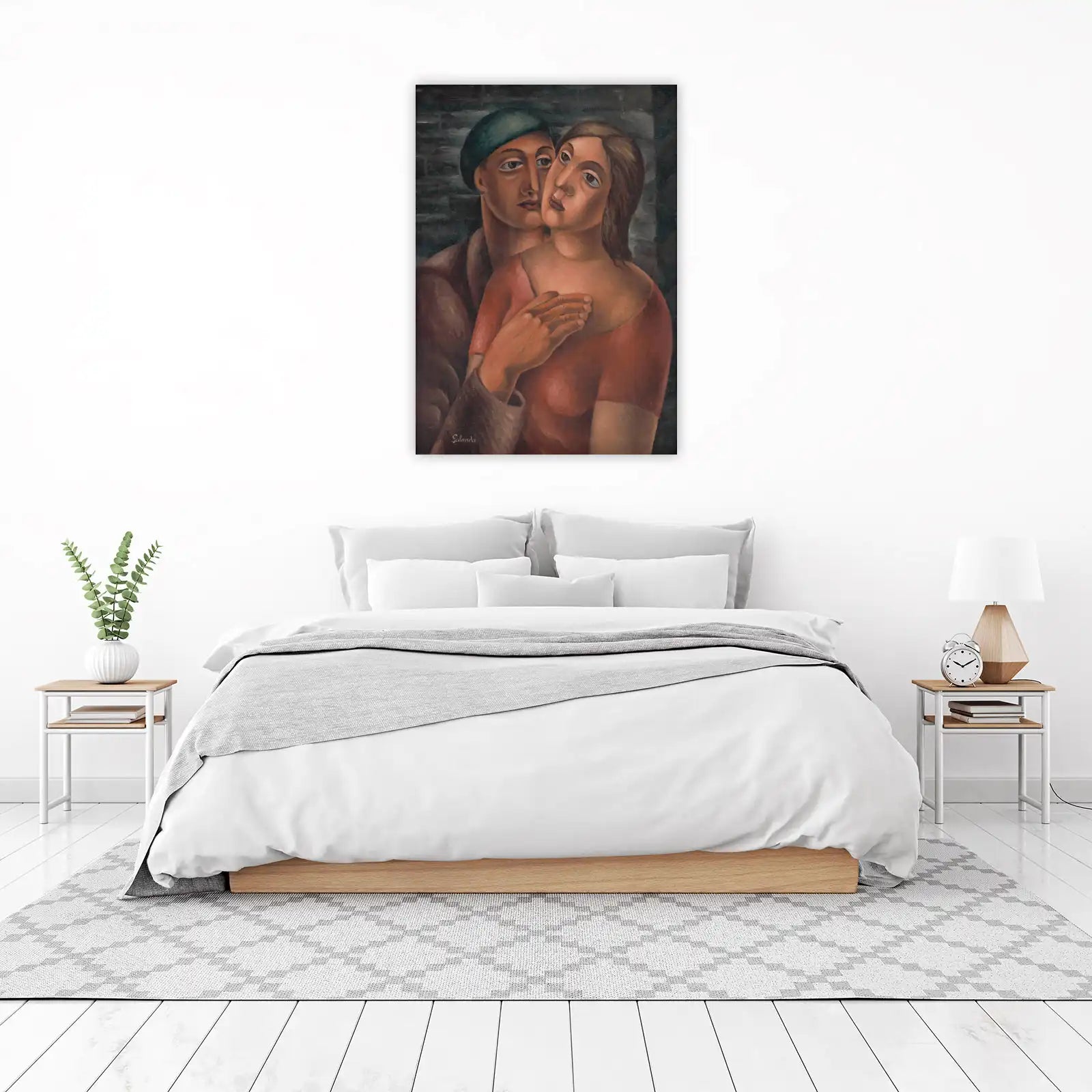 Intimate Embrace Couple Portrait Wall Art
