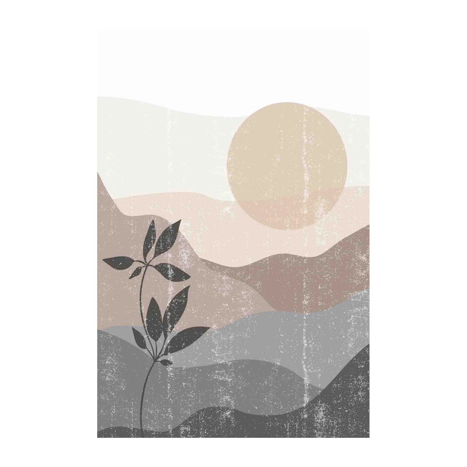 Boho Desert Sunset Landscape Wall Art