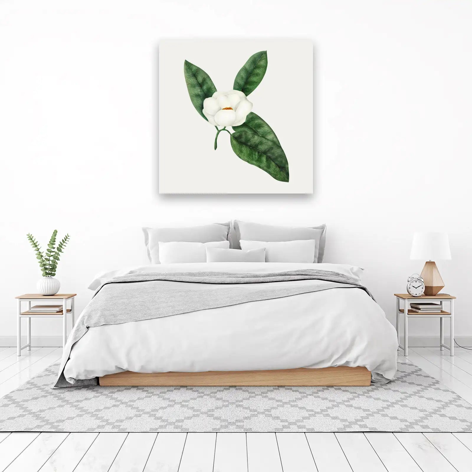 Elegant Magnolia Blossom Vintage Floral Wall Art