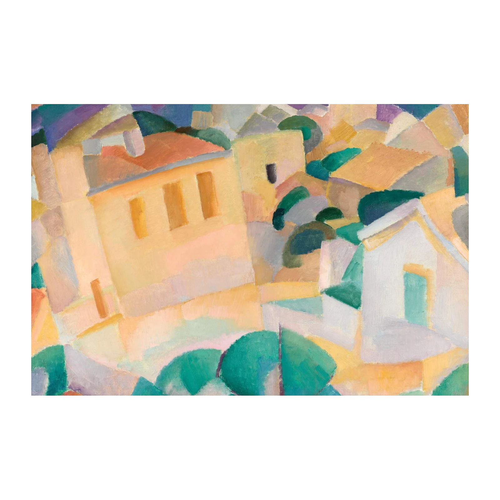 Cubist Mediterranean Village Wall Art