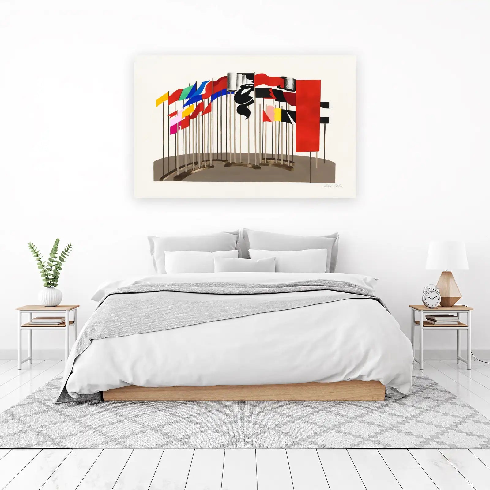 Abstract Flags Geometric Mid-Century Modern Wall Art