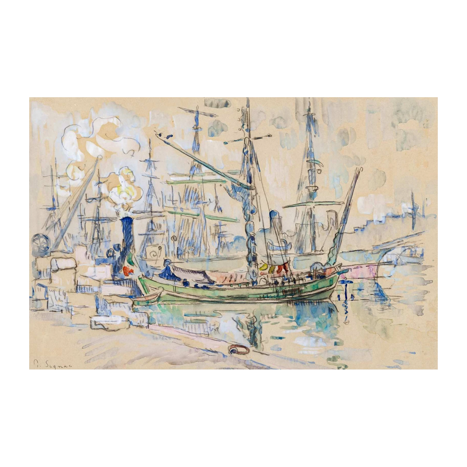 Seaside Harbor Sailing Boats Wall Art