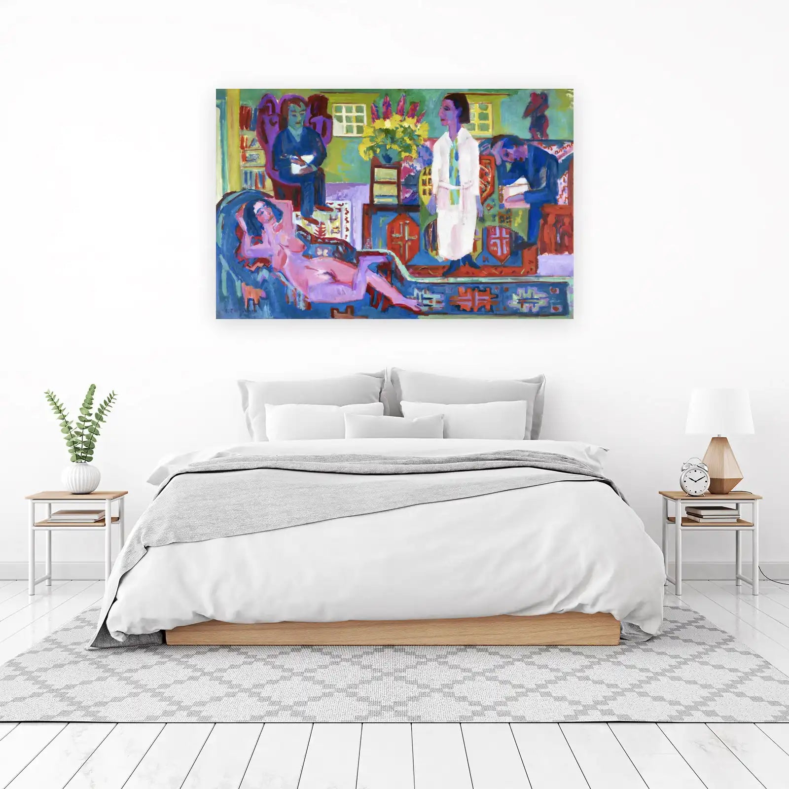 Vibrant Fauvist Nude Interior Wall Art