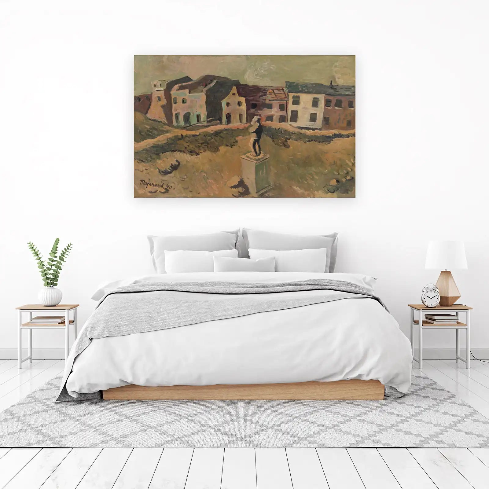 Vintage Town Square Statue Wall Art