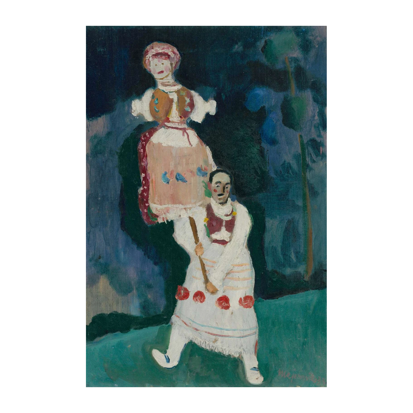 Vibrant Folk Figure Wall Art