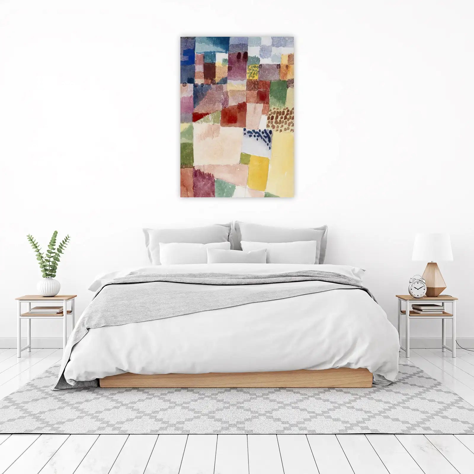 Vibrant Geometric Cityscape Abstract Wall Art