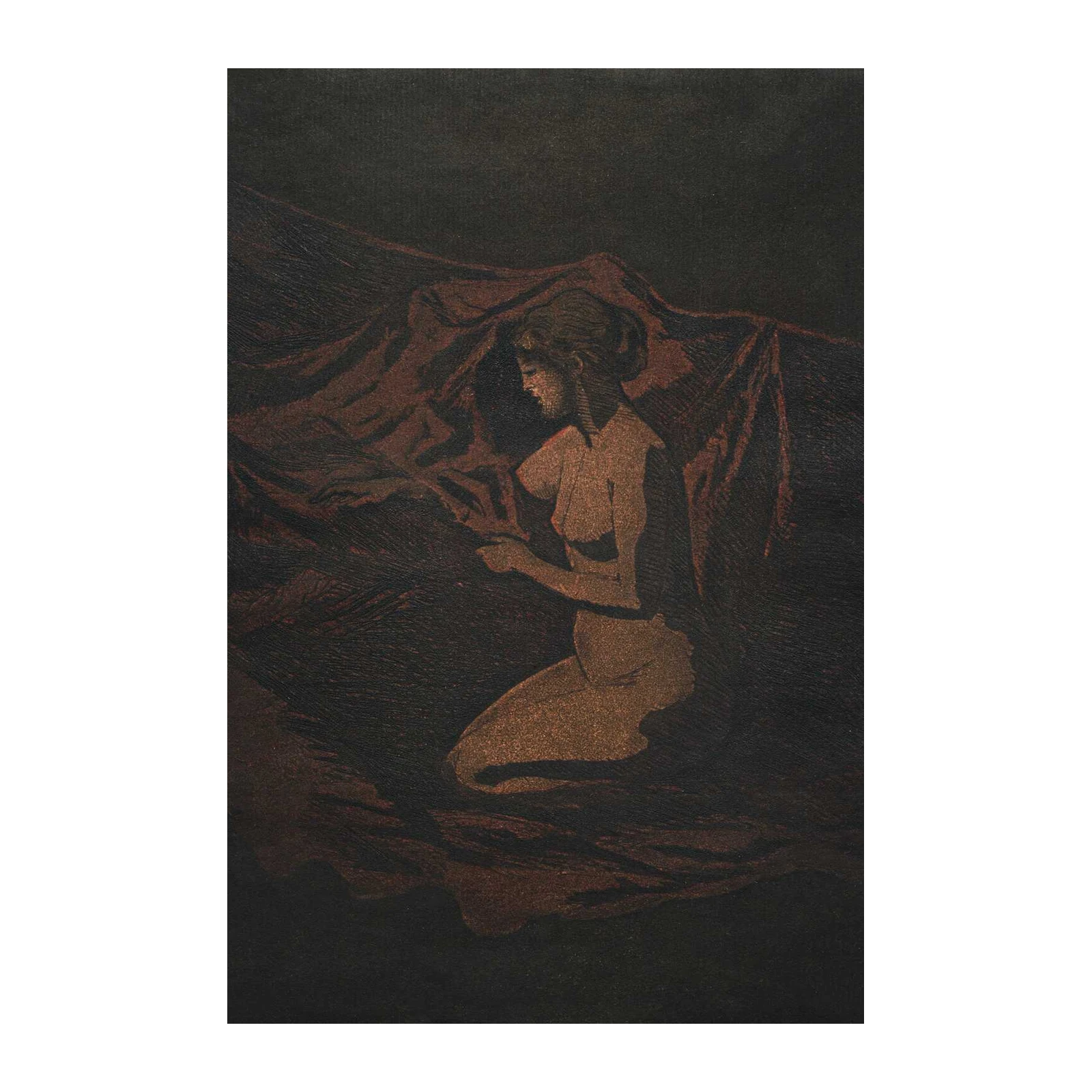 Mysterious Woman Kneeling Wall Art