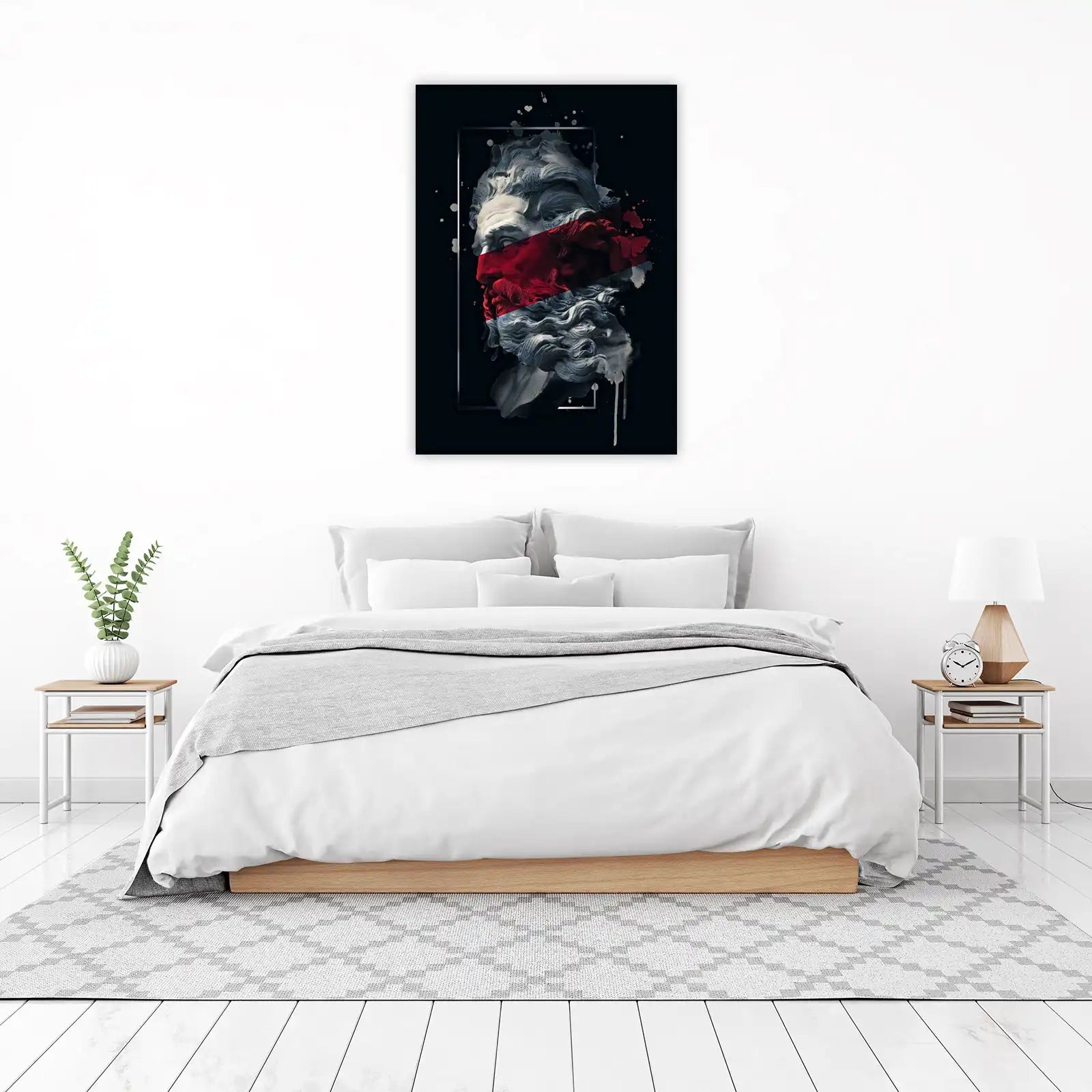Abstract Bust Red Splash Wall Art
