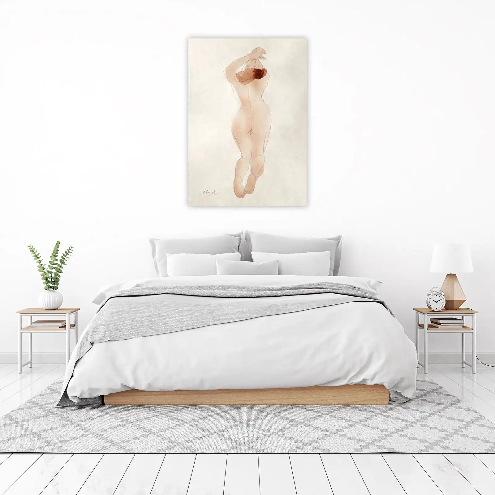Elegant Nude Figure Sketch Wall Art