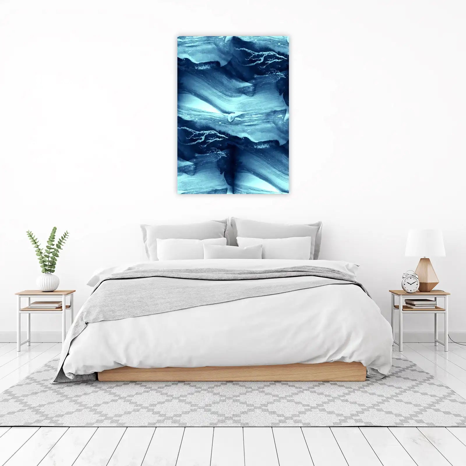 Abstract Ocean Swirls Blue Wall Art