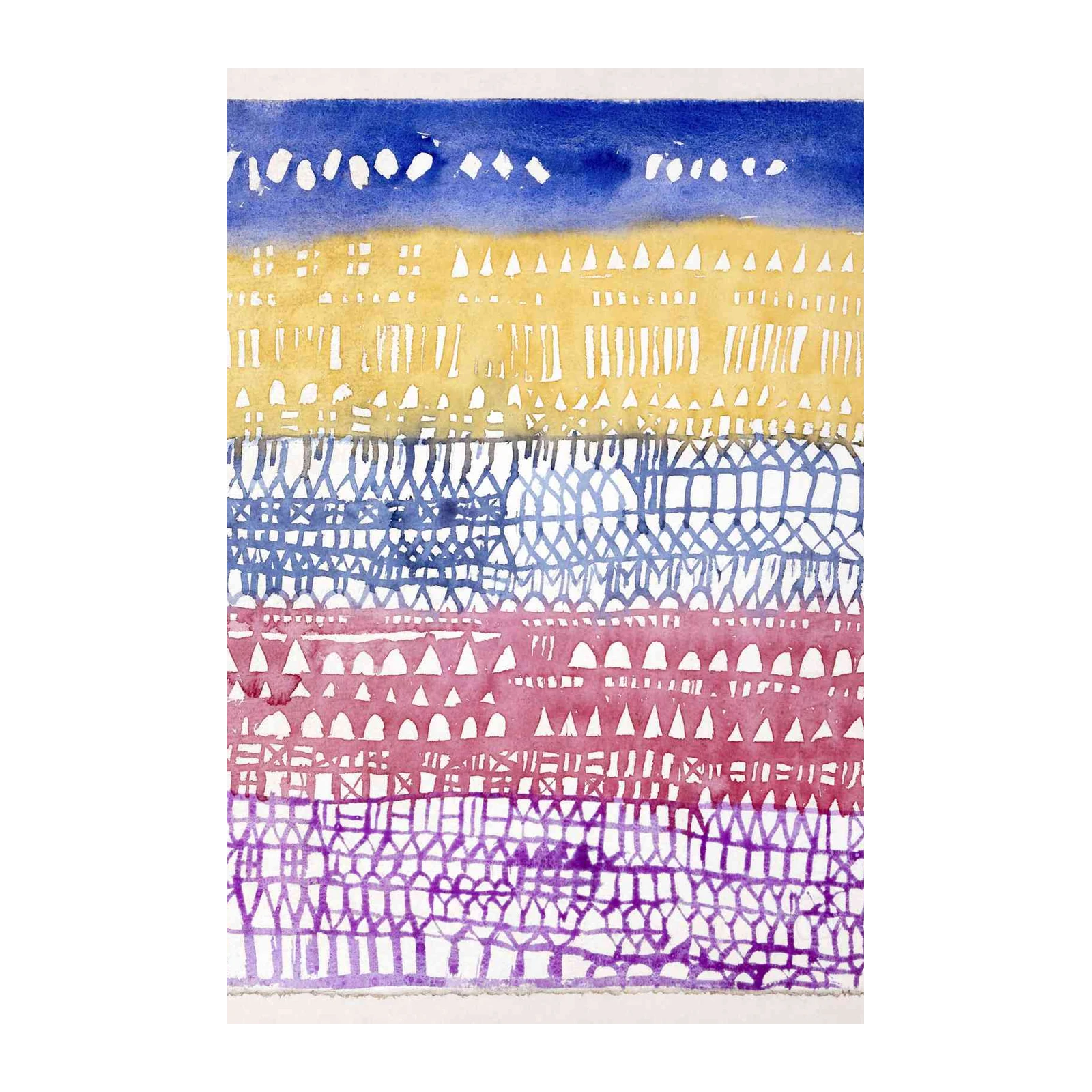 Abstract Watercolor Stripe Wall Art