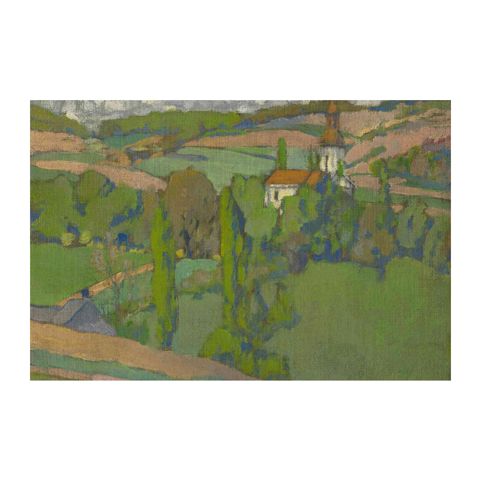 Pastoral Village Landscape Oil Painting Wall Art