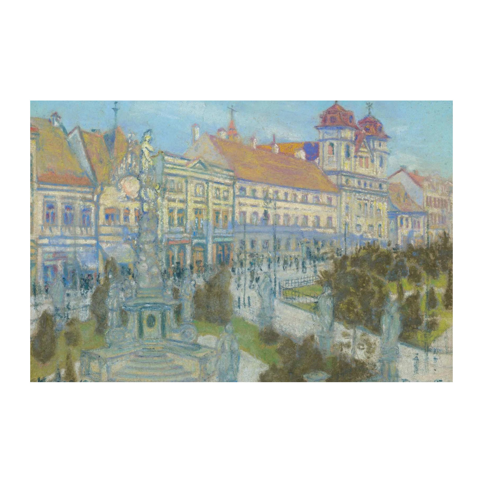 Vintage European Cityscape Pastel Wall Art