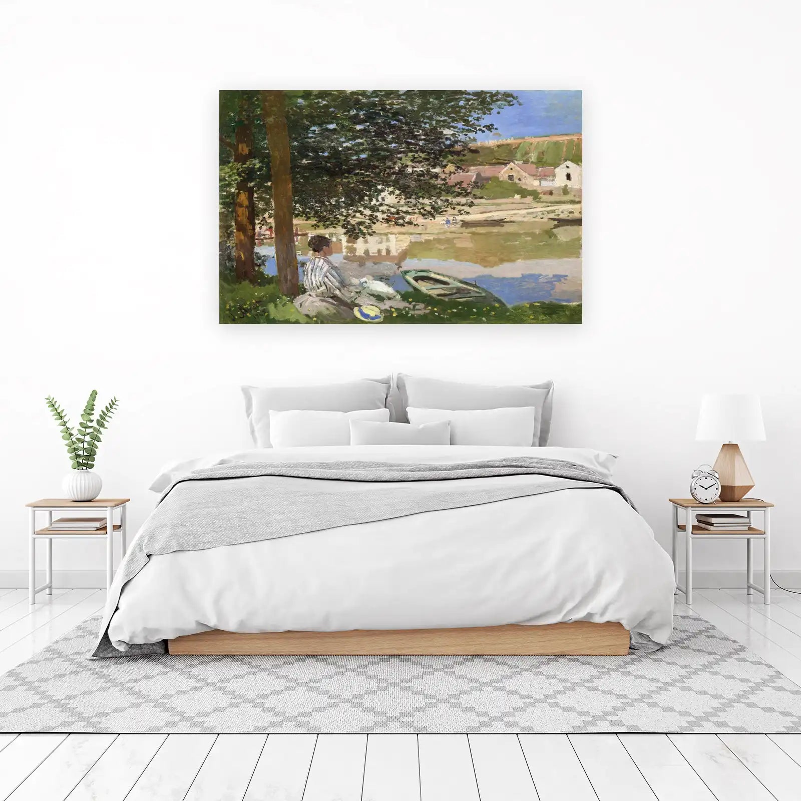 Relaxing Riverside Scene Impressionist Wall Art